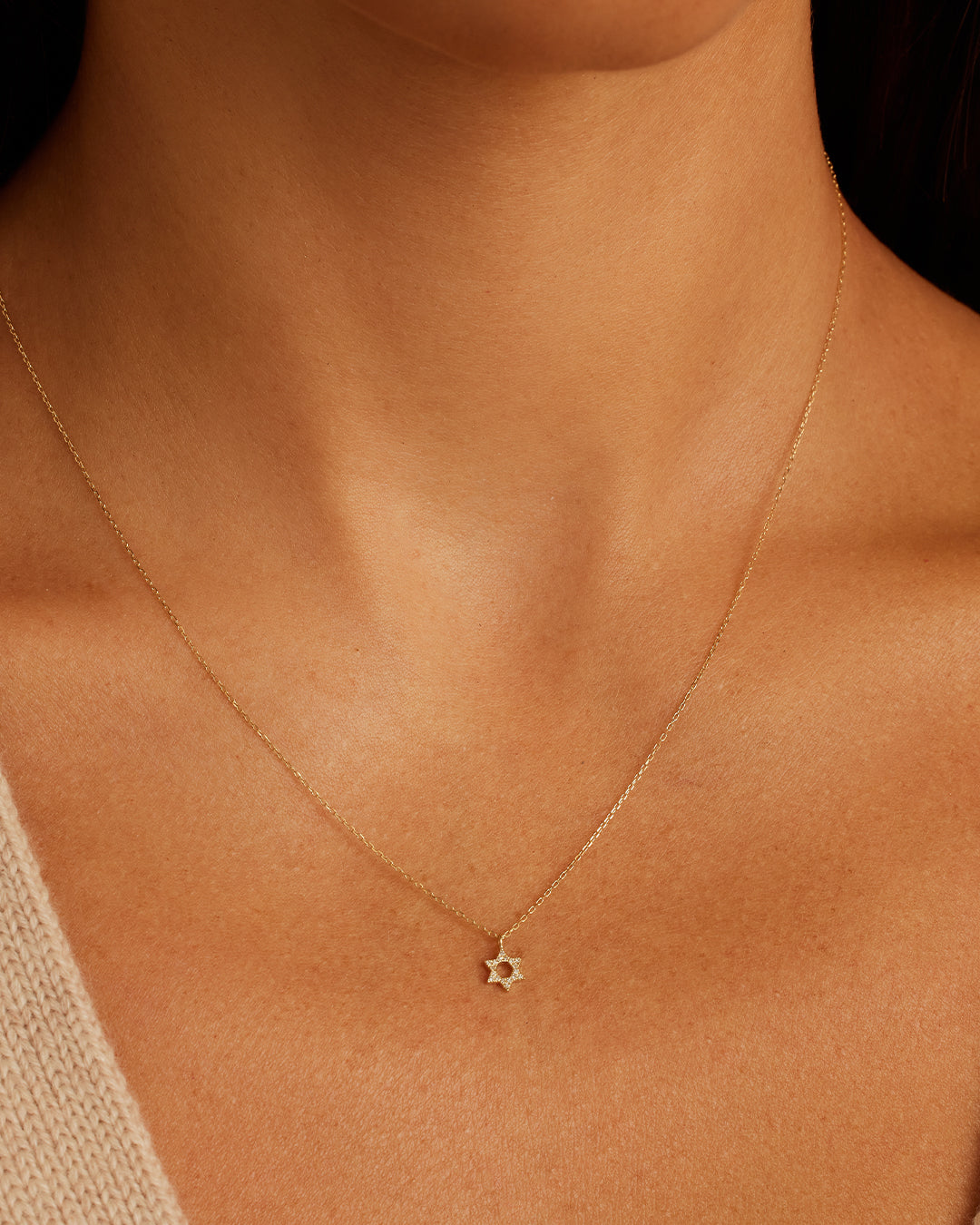 14K Gold Diamond Star of David Necklace for Women - Elegant Jewish Jewelry Gift for Hanukkah, Bat Mitzvah & Special Occasions