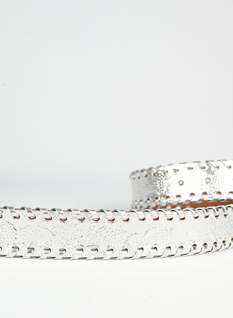 Maison Margiela Silver Leather Belt for Men - Stylish Designer Waistband for Casual & Formal Outfits | Perfect for Office, Parties & Everyday Wear