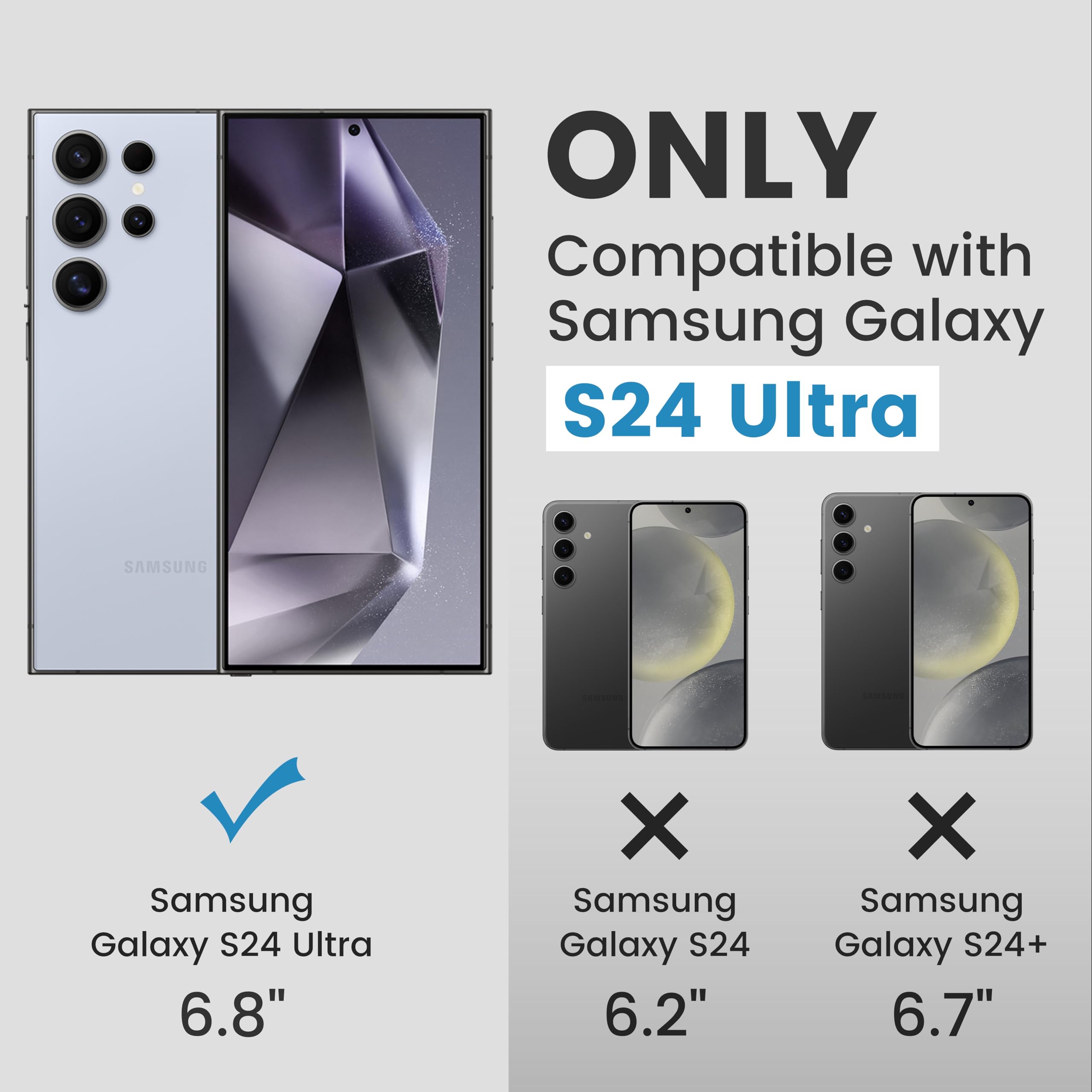 Pitaka Samsung Galaxy S24 Ultra Case 6.8 Inch - Magsafe Compatible Protective Phone Cover with 1500D Aramid Fiber - Slim Durable Black Case for Work, Travel & Everyday Use [PinButton Design]