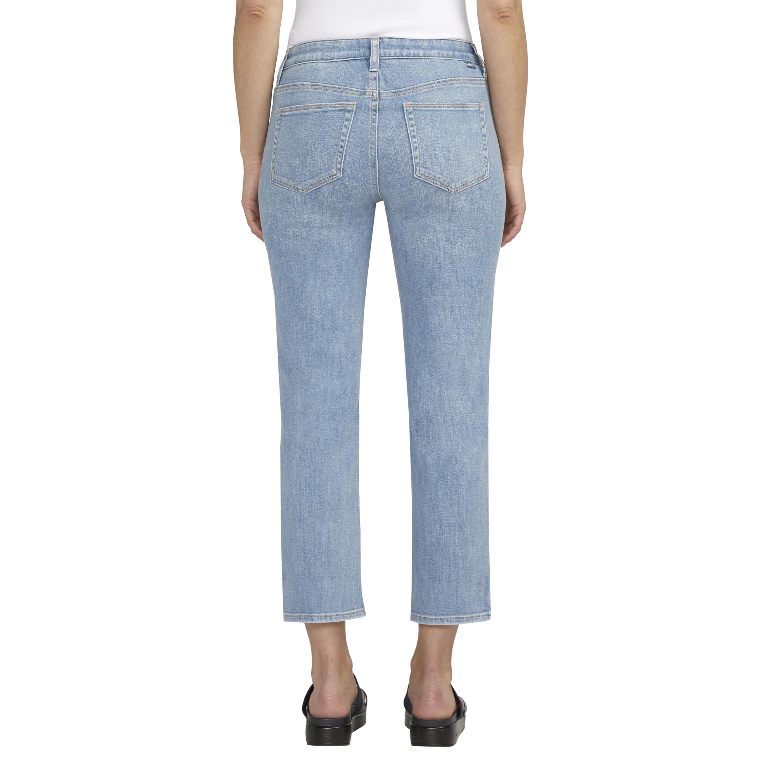 JAG Jeans Women's Ruby Mid Rise Straight Cropped Jeans - Comfortable Stretch Denim Pants for Casual Wear & Everyday Outfits | Perfect for Work, Weekend, and Date Nights
