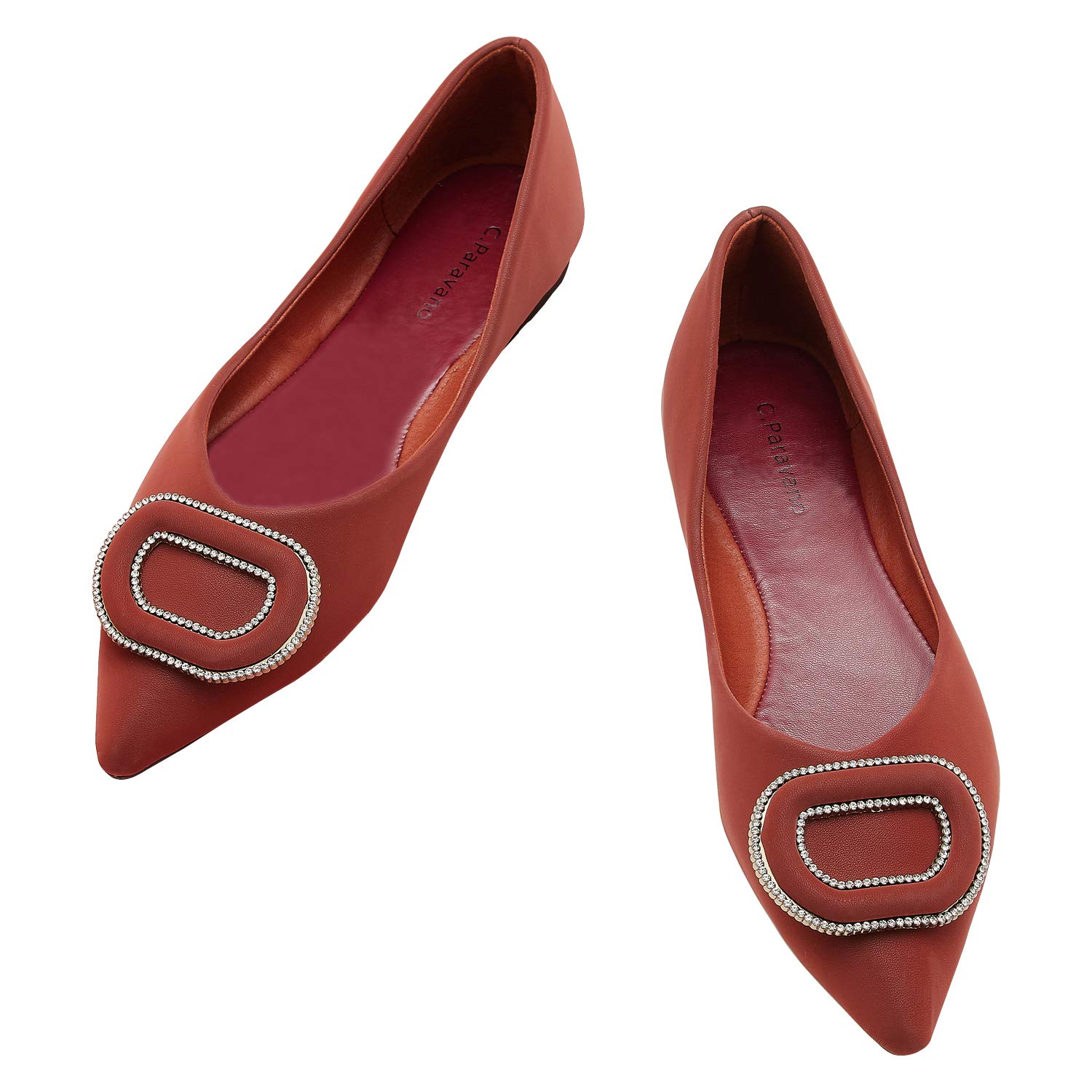 C.PARAVANO Women's Pointed Toe Ballet Flats - Slip On Comfortable Flat Shoes for Work, Office & Casual Wear | Elegant Women Pumps for Everyday Style & Comfort