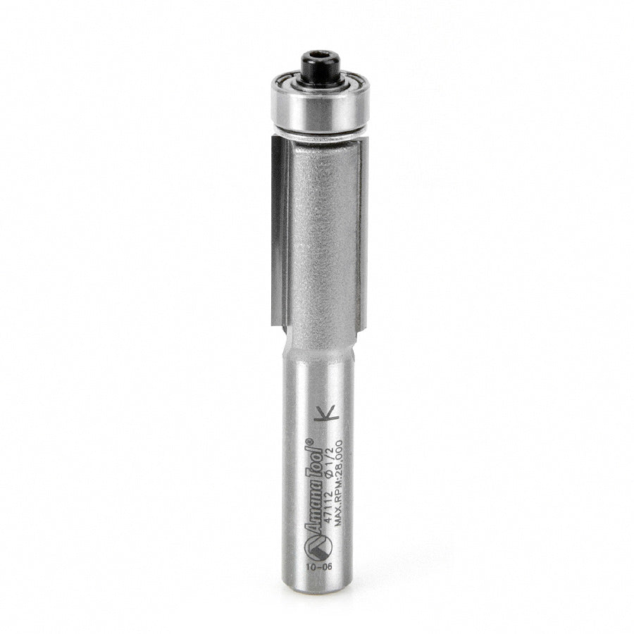 Amana 47112 Flush Trim Router Bit - 1/2 Inch Cutting Diameter, 3/8 Inch Shank - Perfect for Woodworking, Cabinet Making & DIY Projects