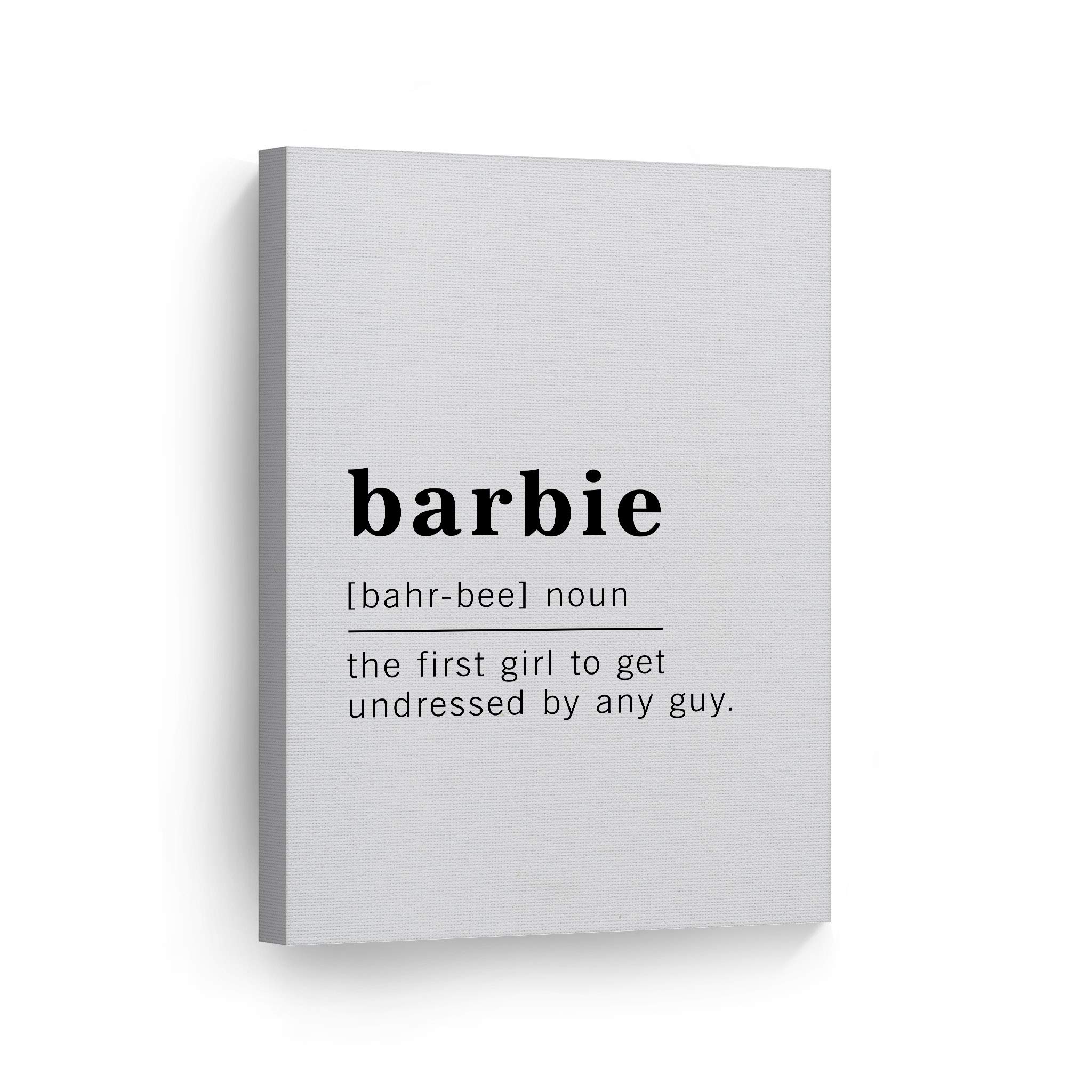 Funny Barbie Definition Dictionary Art Print - Inspirational Quote Canvas Wall Decor for Office, Living Room, Bedroom & Bathroom - Ready to Hang Home Decor (40x30 Inches, Made in USA) - Perfect Gift for Barbie Fans & Pop Culture Lovers