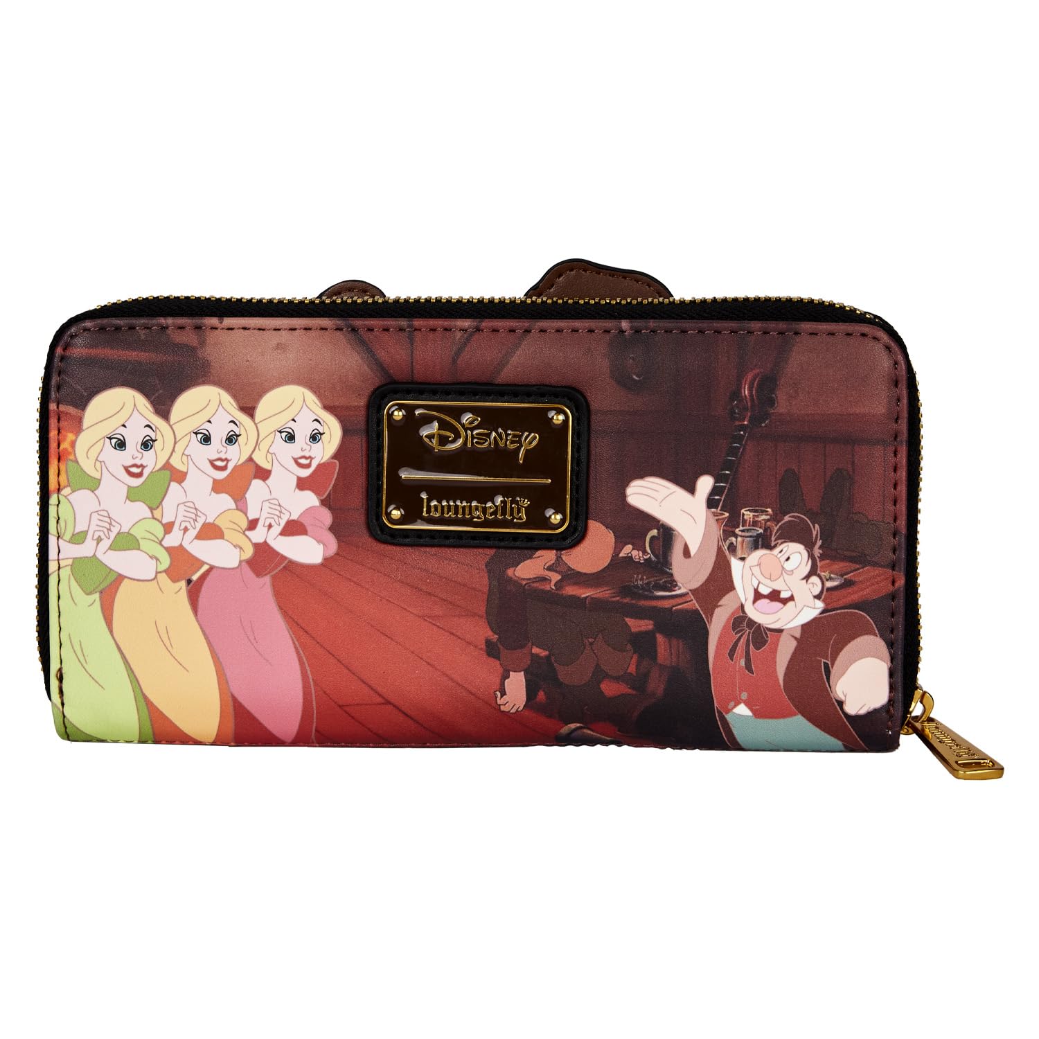 Loungefly Disney Villains Scene Gaston Zip Around Wallet | Official Disney Licensed | Compact Wallet for Women & Men | Perfect for Theme Parks, Collectors & Everyday Use