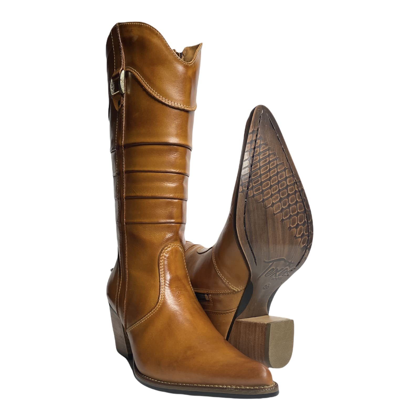 QUEEN USA TEXAS Women's Cowboy Boots - Genuine Leather Western Cowgirl Boots with Pointed Toe for Women | Perfect for Country Dancing, Rodeo Events & Western Fashion