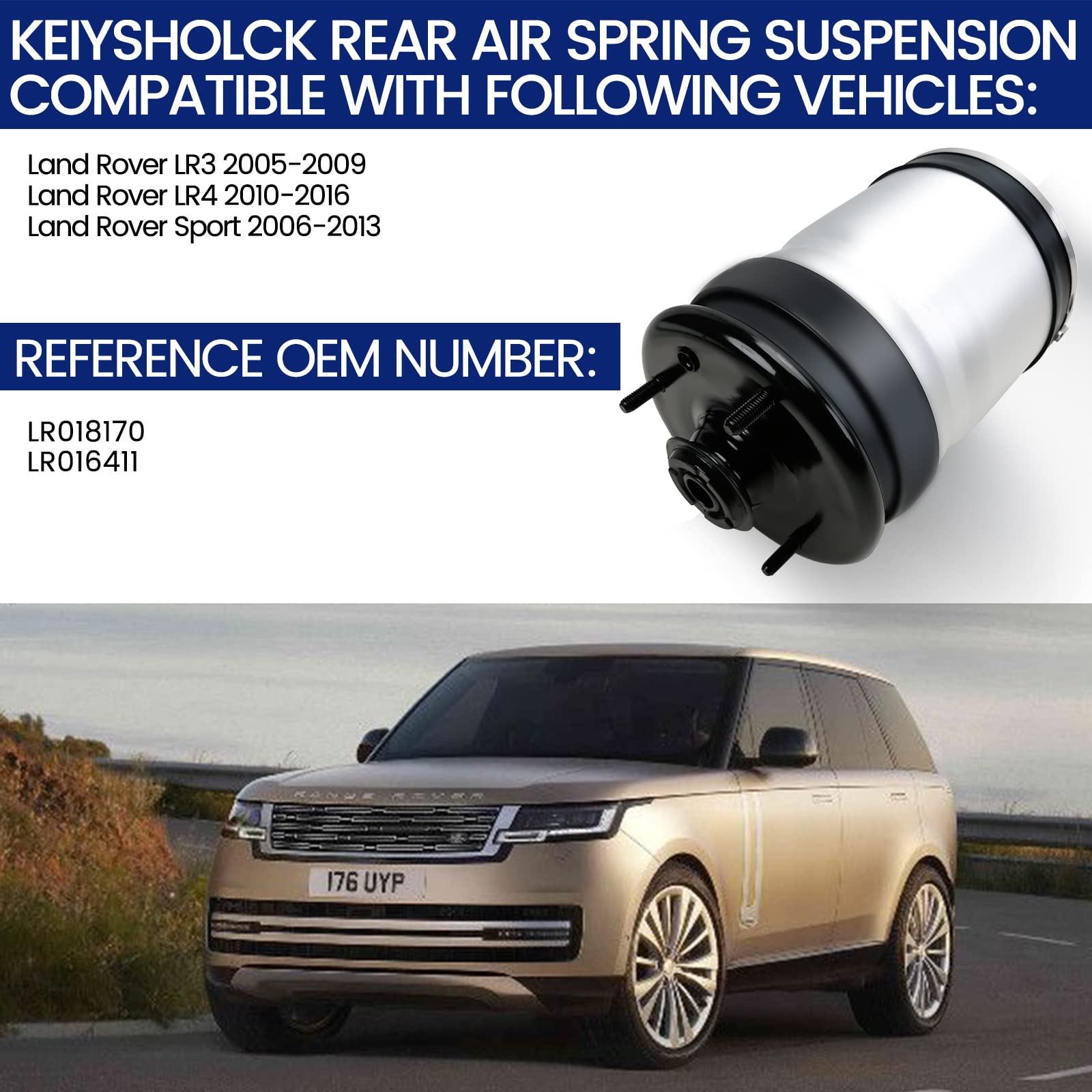High-Quality Rear Air Suspension Spring Bags Replacement for Land Rover LR3 (2005-2009) LR4 (2010-2016) & Sport (2006-2013) - Durable Off-Road Upgrade for Smooth Ride & Enhanced Load Capacity