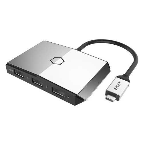 Eaget CH35s 3-in-1 USB C Hub with 3 USB 3.0 Ports, SD/TF Card Reader - Compatible with MacBook, Tablet, PC - Perfect for Data Transfer, Charging & File Management