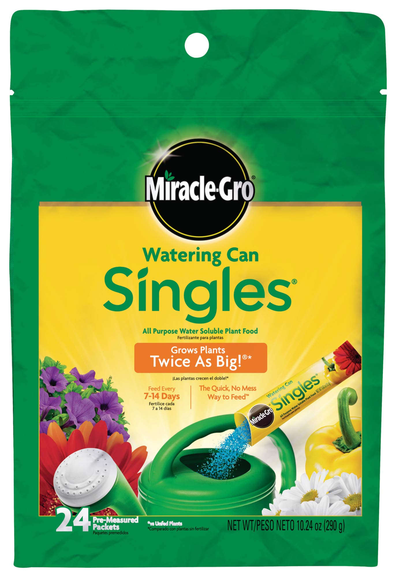 Miracle-Gro Water Soluble All Purpose Plant Food - 24 Packets for Flowers, Vegetables, Houseplants, Trees | Indoor & Outdoor Gardening Essentials | Perfect for Daily Plant Care and Garden Maintenance