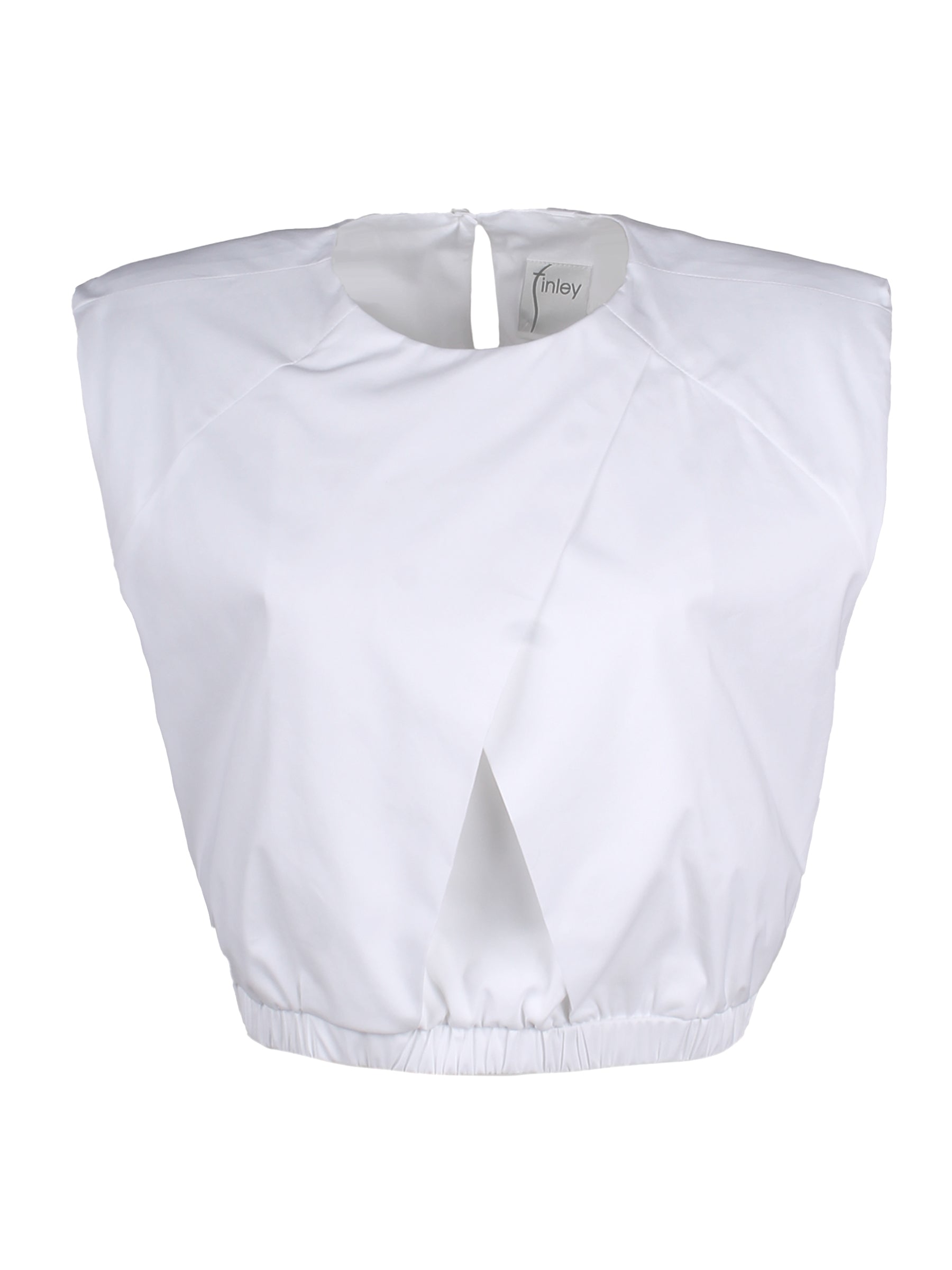 Sydney Cap Sleeve Poplin Cropped Pullover Blouse for Women - White Summer Top for Casual Outings & Office Wear