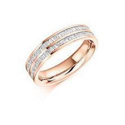 0.55ct Diamond Baguette Cut Half Eternity Ring for Women - Elegant Wedding Band, Anniversary Gift, or Everyday Luxury Jewelry