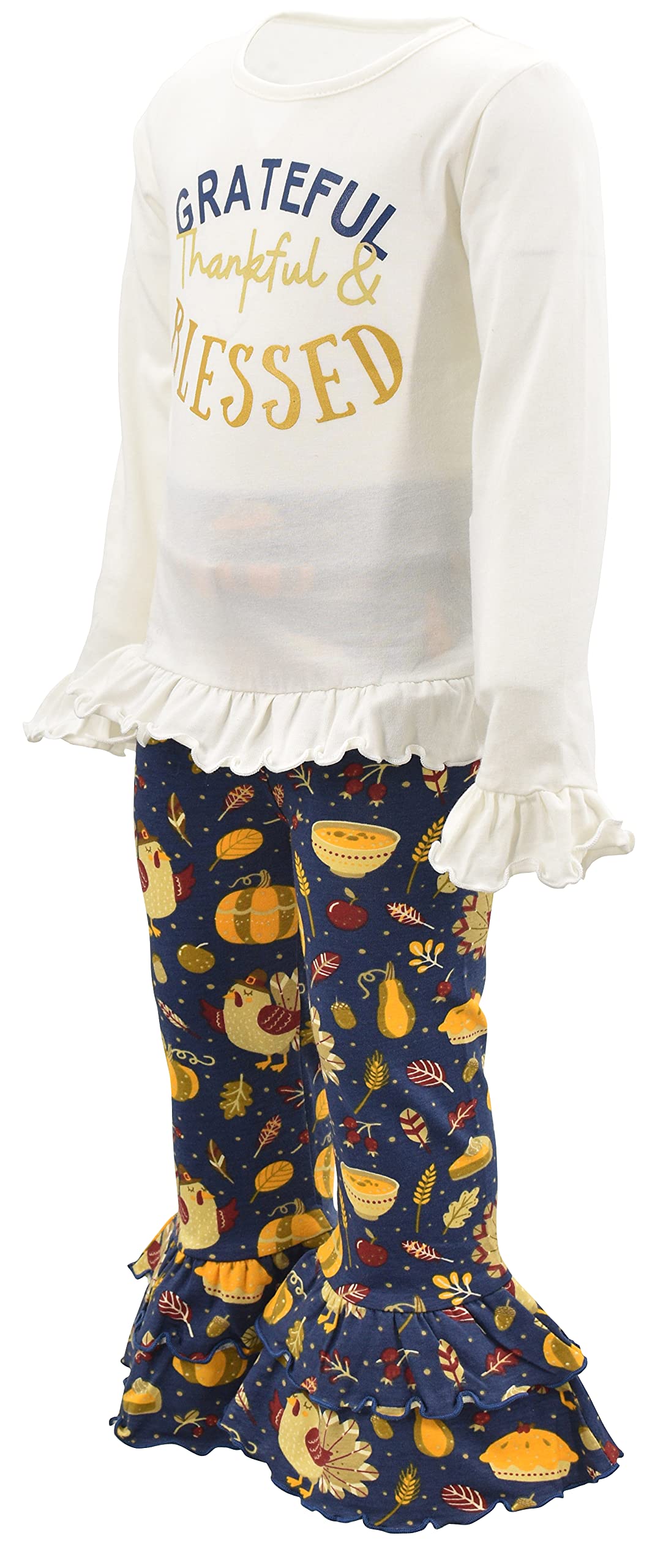 Girls 2-Piece Outfit - Ruffle Leggings & Long Sleeve Shirt for Toddler Playtime