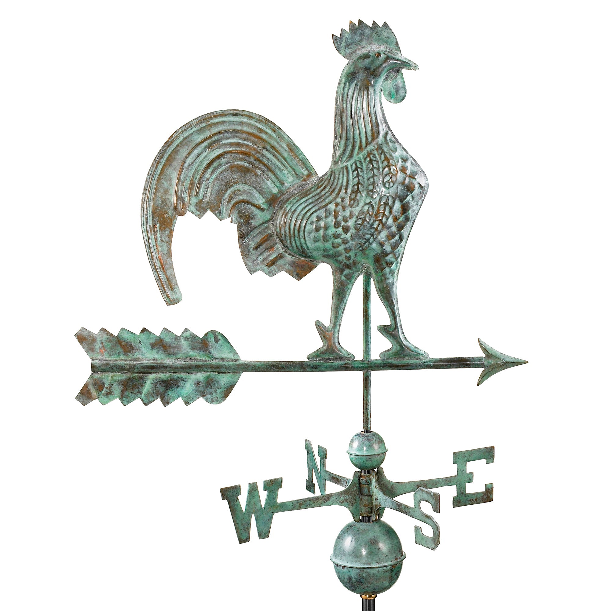 Vintage Rooster Weathervane - Handcrafted Copper Farmhouse Decor for Garden, Yard & Roof - Perfect for Country Home, Barn & Outdoor Decor