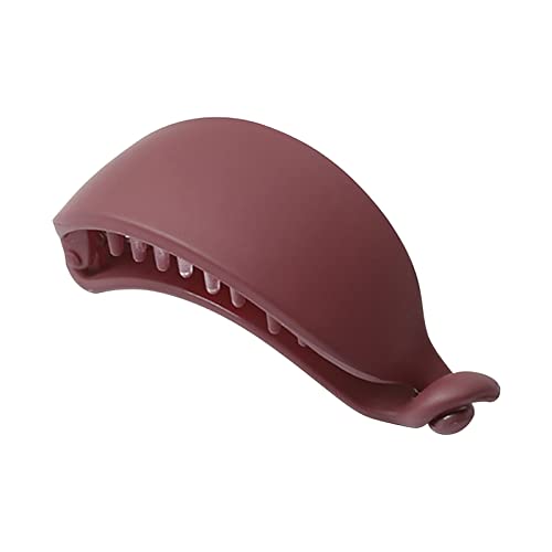 Large Plastic Hair Clips for Women - Strong Hold Barrettes for Thick & Thin Hair - Vintage Candy Banana Clips in Claret Color | Perfect for Styling, Updos & Everyday Use