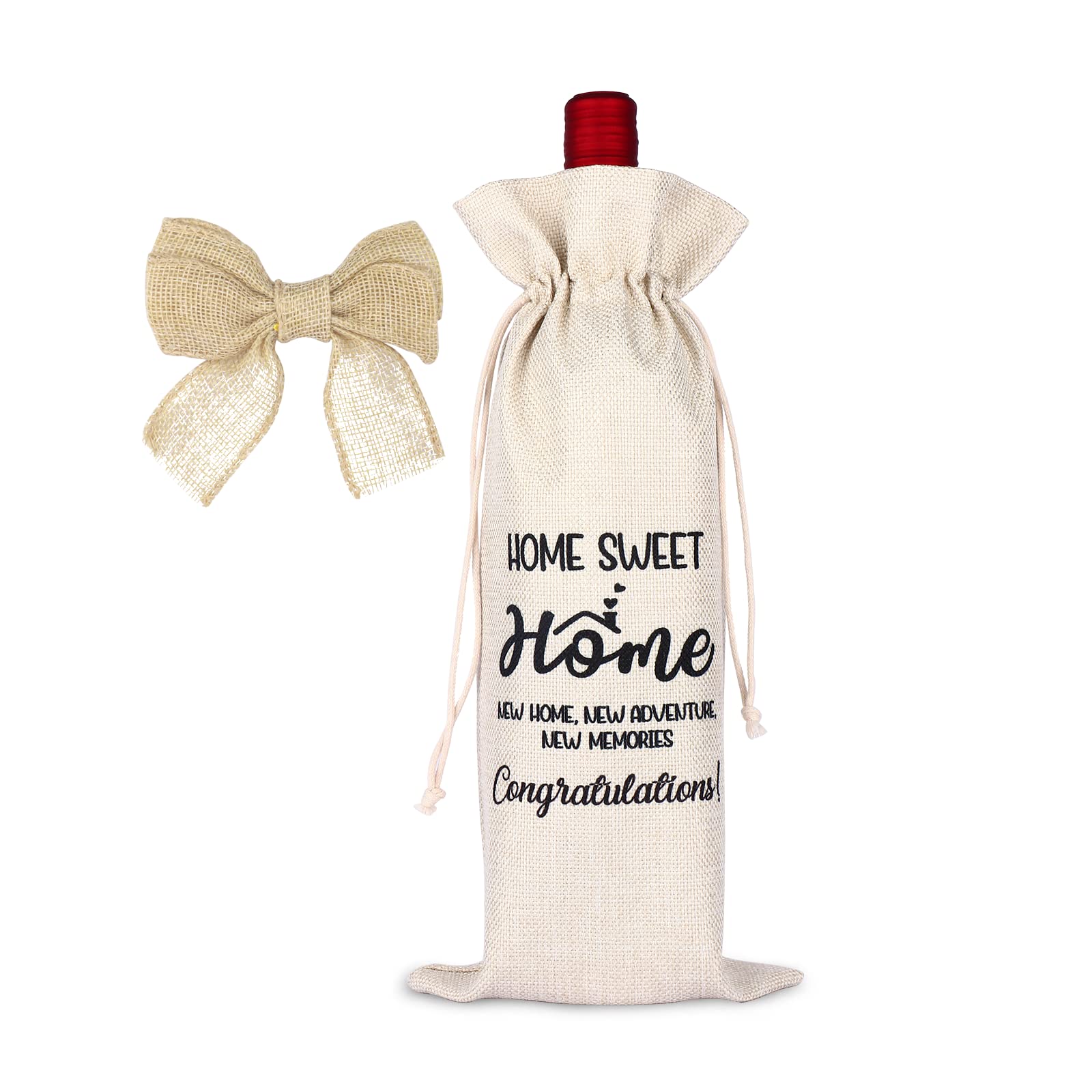 Premium Wine Gift Bag Set - Elegant & Reusable Wine Bottle Carrier for Housewarming, Welcome Home, New Homeowner Gifts - Perfect for Parties, Weddings & Special Occasions