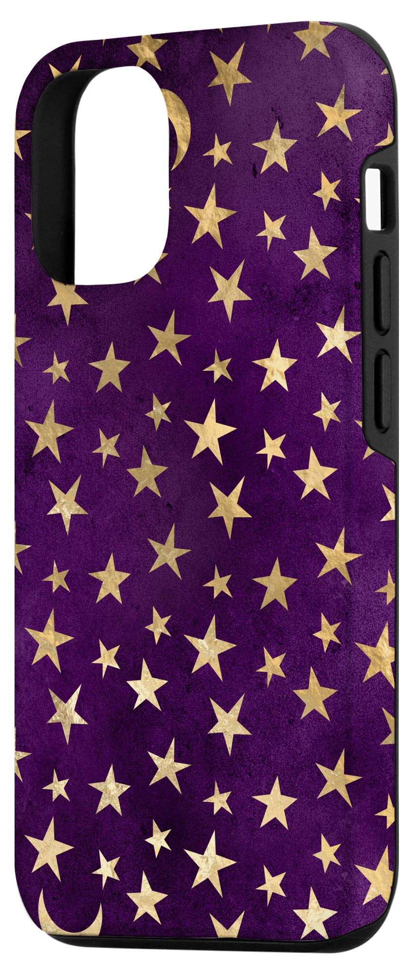 iPhone 12/12 Pro Case - Celestial Magic Moons & Stars Purple Pattern Protective Phone Cover | Perfect for Daily Use, Travel & Gift Giving