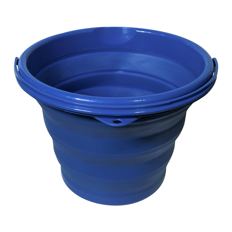 Collapsible Pop Up Bucket 10L (2.6 Gallon) - Portable Folding Water Container for Camping, Hiking, Beach & Outdoor Activities - Blue (GTI 10LCB)