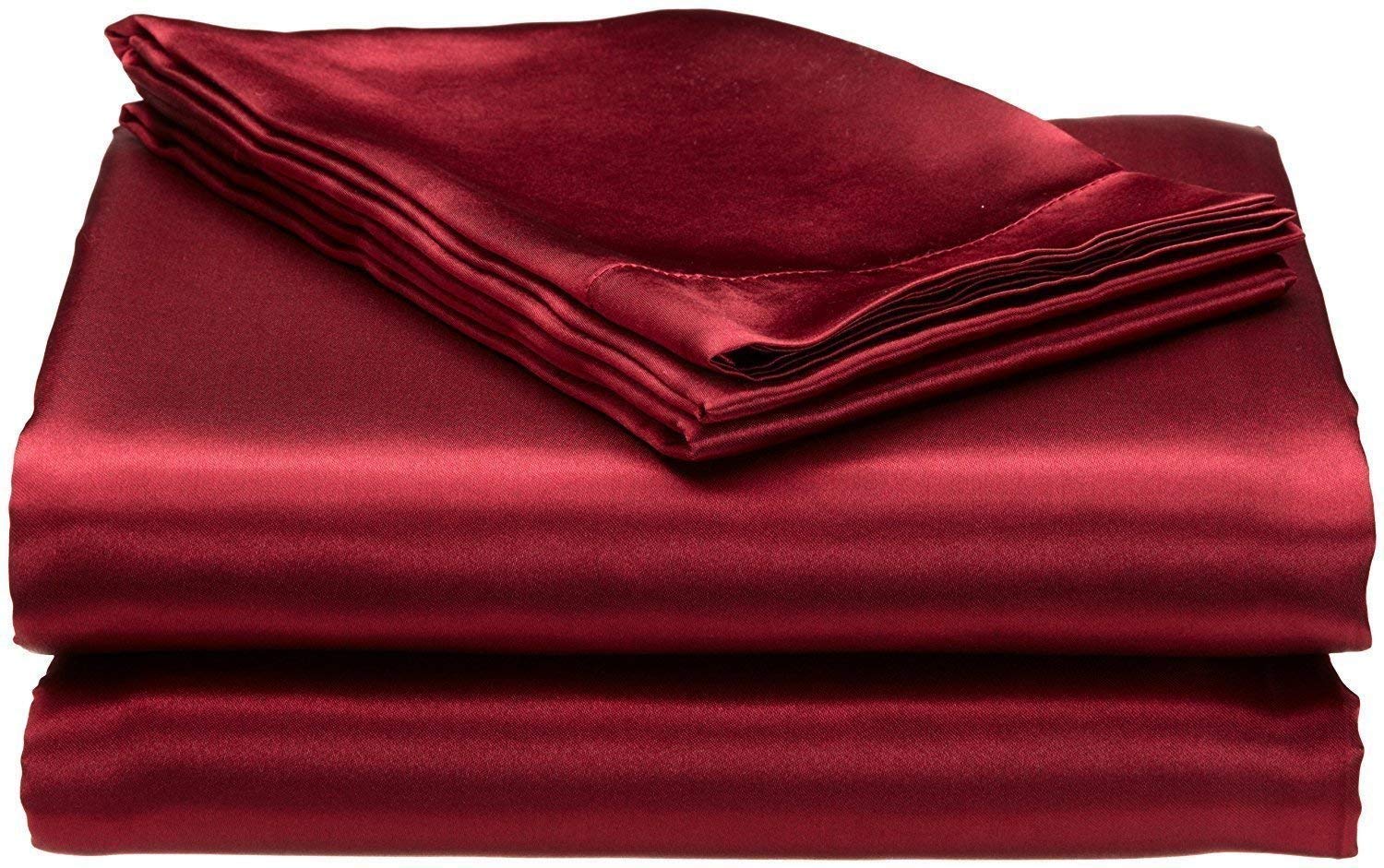 Luxury 100% Egyptian Cotton King Size Sheet Set - 4 Piece Burgundy Bedding for Ultimate Comfort | Perfect for Master Bedroom, Guest Room & Hotel Use