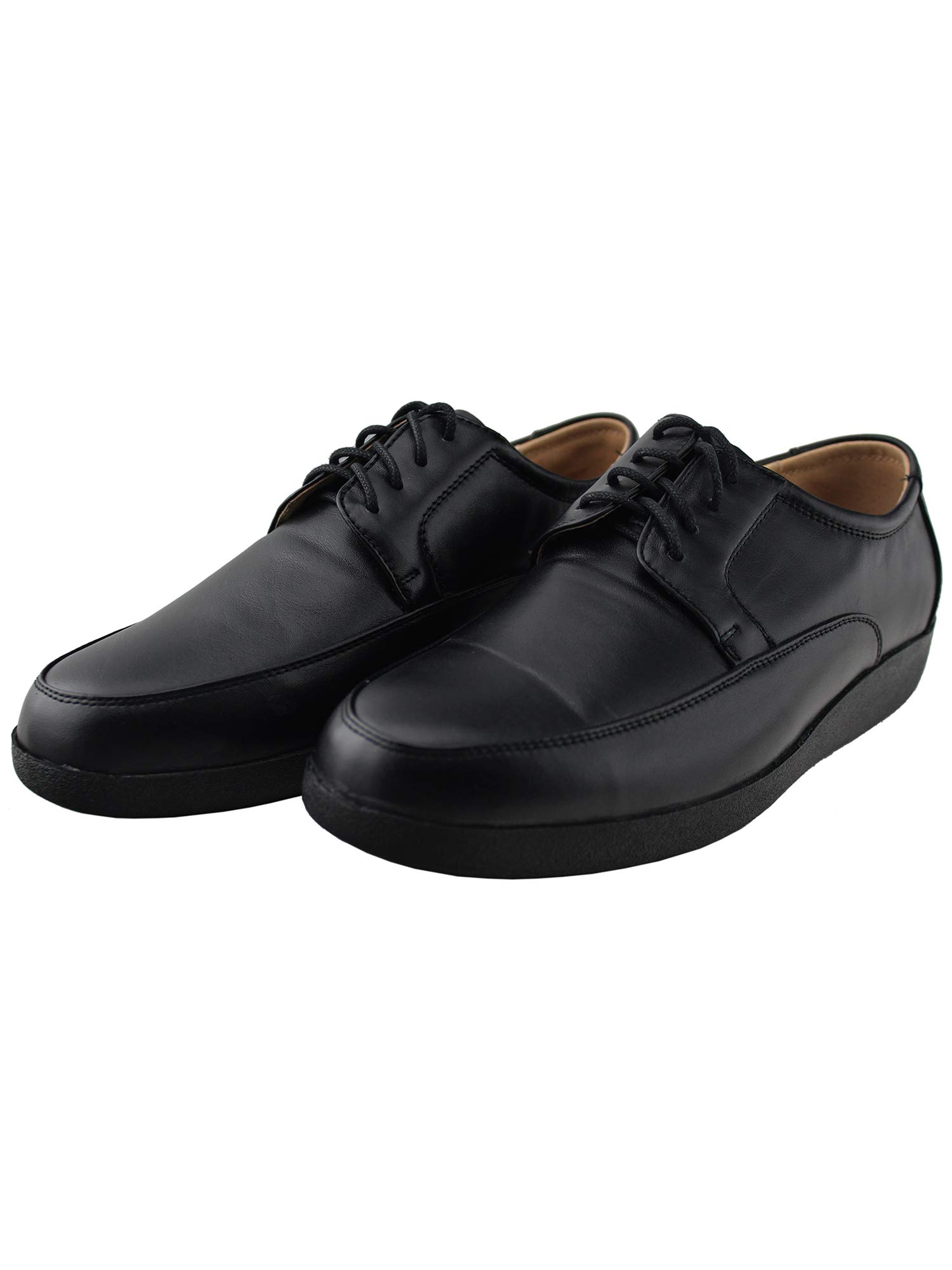 Tanleewa Men's Comfortable Leather Loafers - Wide Width Casual Shoes Lightweight & Breathable for Walking, Office & Travel