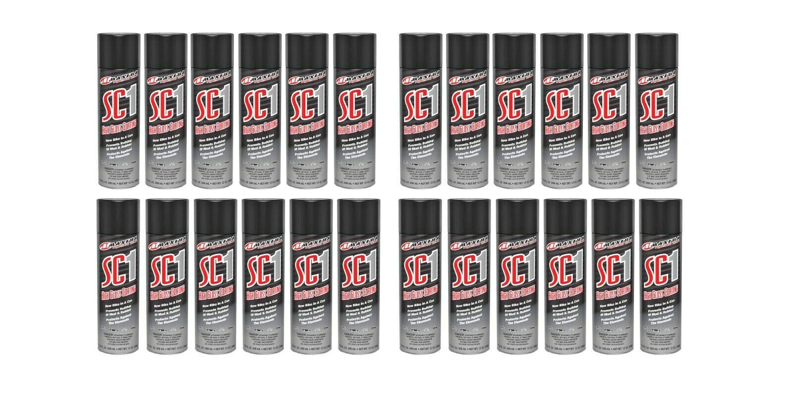 Maxima SC1 High Gloss Clear Coat Spray - 17.2 Fl Oz (24 Cans) | Motorcycle, Car & Bike Cleaner & Shine Enhancer | Perfect for Showroom Finish, Detailing & UV Protection