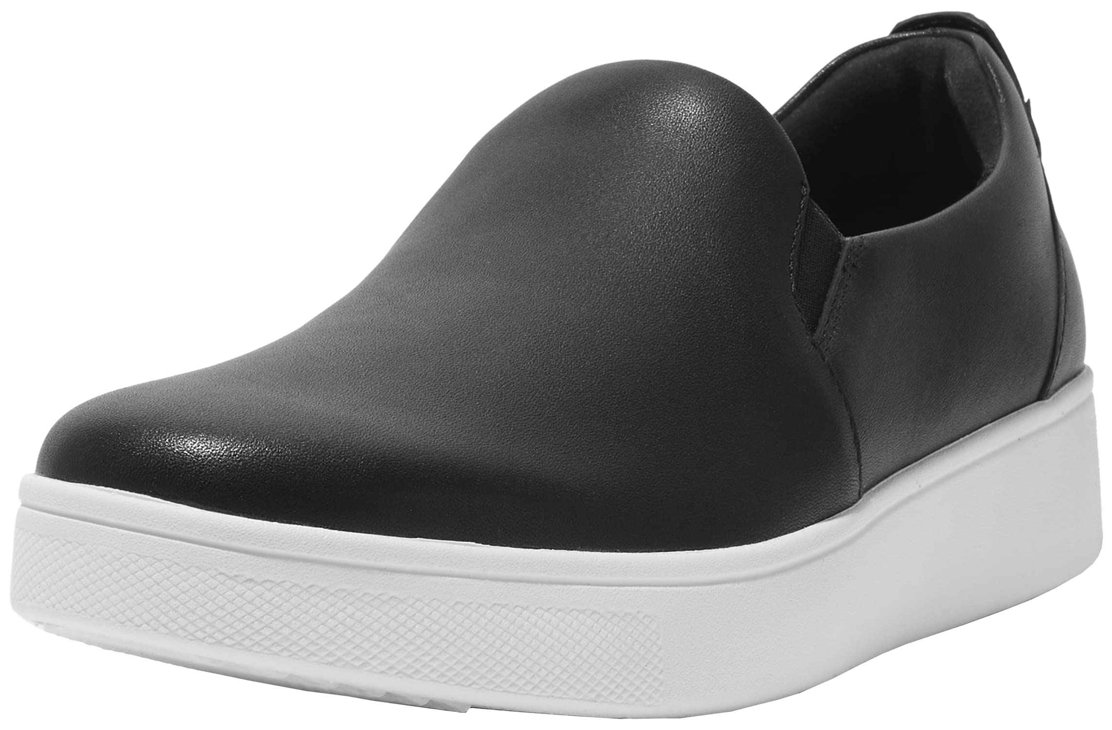 FitFlop Women's Rally Leather Slip-On Skate Sneakers - Comfortable Casual Shoes for Walking, Work & Everyday Wear