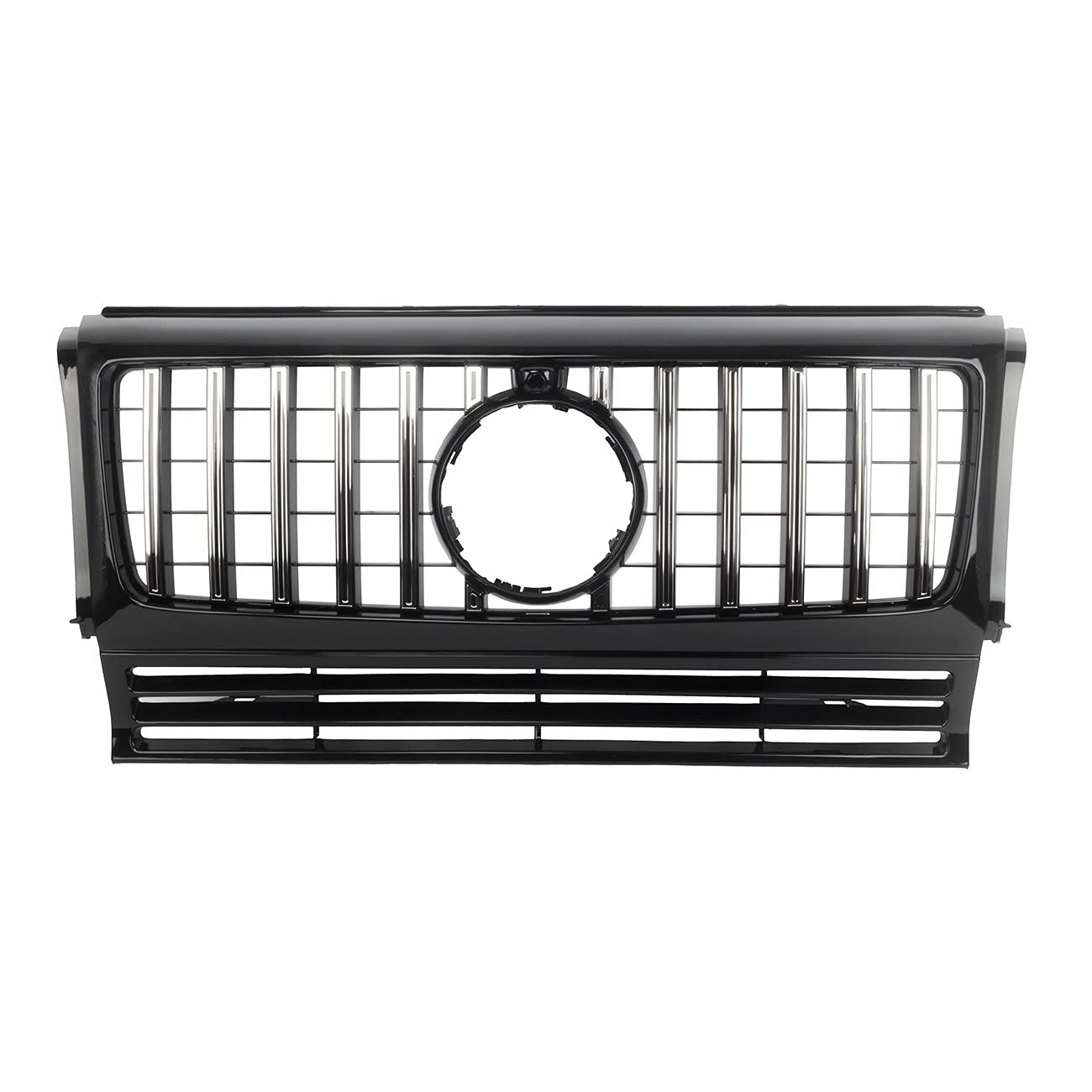 KARPAL Front GT Grille Compatible with 1990-2017 Mercedes W463 G-CLASS G Wagon G550 G500 G350 G55 G63 AMG - Black & Chrome Style Upgrade for Off-Road & Urban Driving