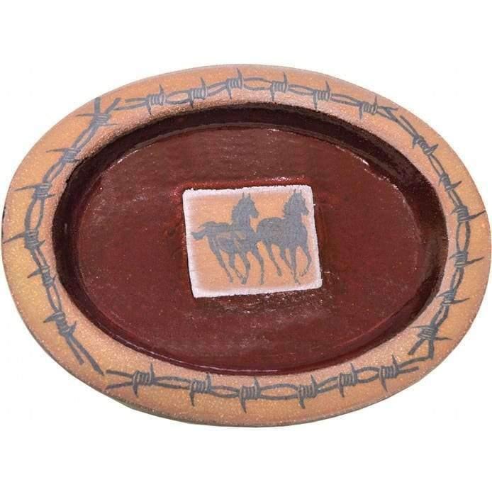 Western Style Running Horses Red Dinnerware Set - Perfect for Cowboy Themed Parties, Ranch Decor, and Rustic Dining
