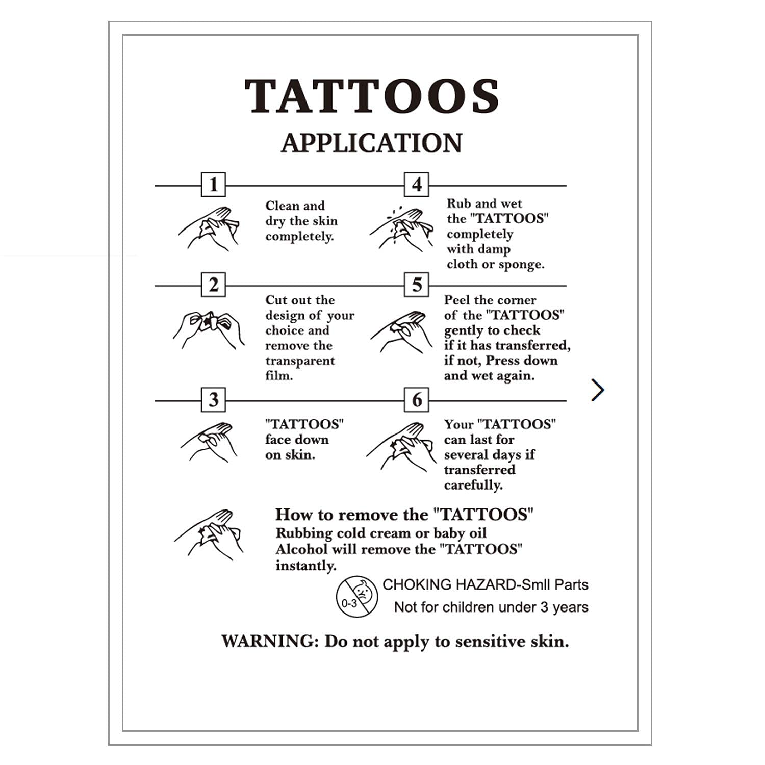 Artsure 6-Pack Temporary Fake Tattoos for Men & Women - Maori Style Crab Head Design for Neck, Arm, Chest - 3.7x3.7 Inch - Perfect for Parties, Halloween, Costumes & Body Art