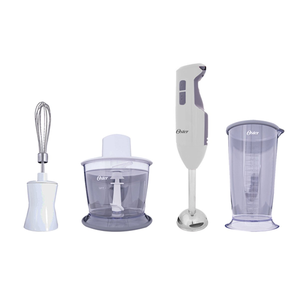Oster 250W Turbo Hand Blender with Stainless Steel Shaft & Blades - Includes Whisk Attachment - Powerful Stick Mixer for Smoothies, Soups, Sauces & Baking - Ideal for Kitchen, Home Cooking & Meal Prep
