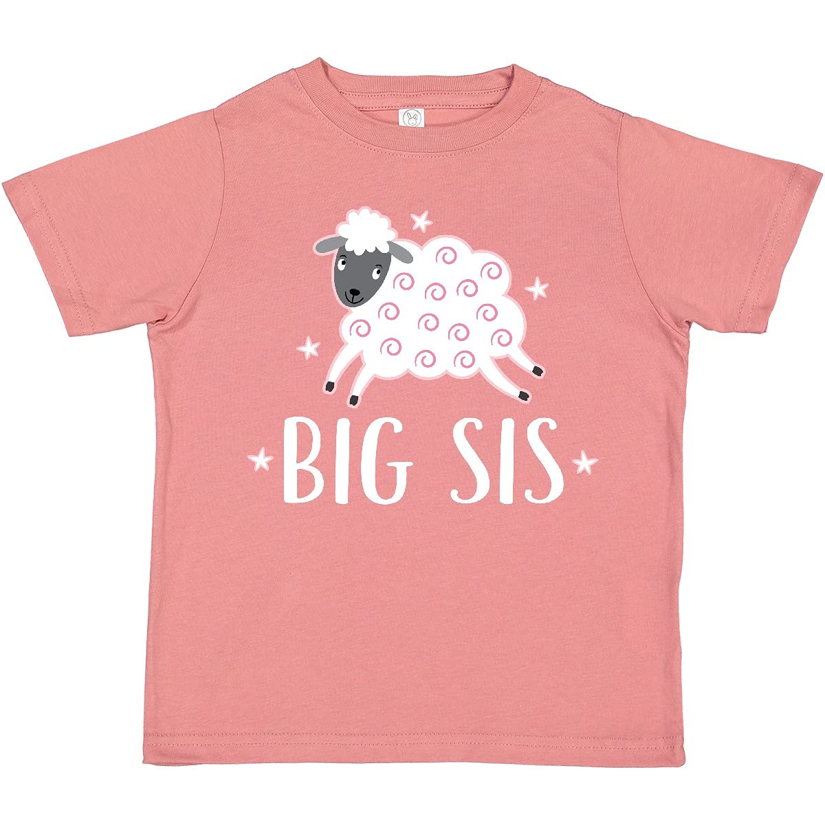 Inktastic Big Sis Lamb Cute Girls Sister Toddler T-Shirt - Adorable Matching Outfit for Siblings, Family Photos & Special Occasions