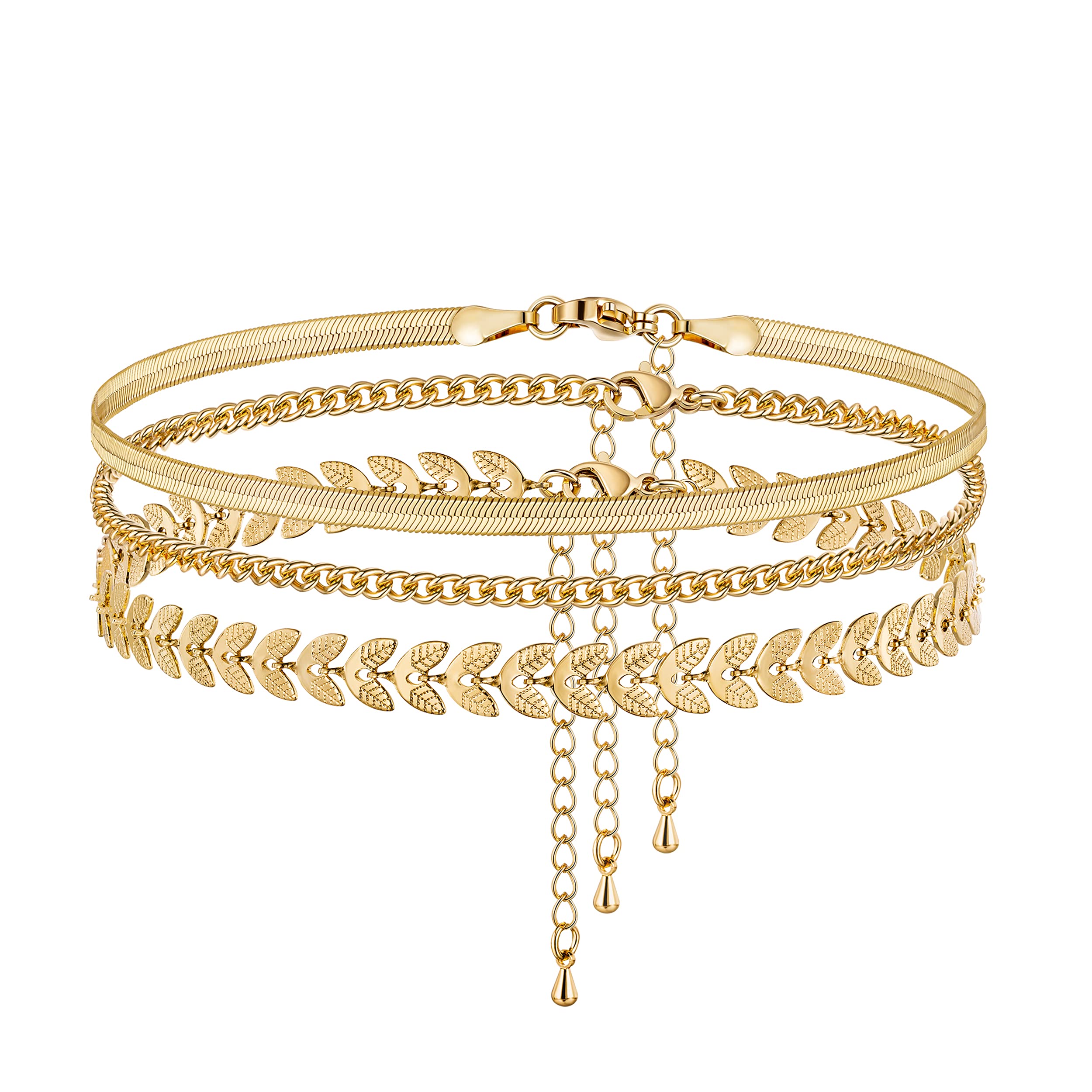 Dainty Simple Chain Anklet for Women - 18k Gold/Silver Plated Beaded Evil Eye Moon Figaro Butterfly Cuban Pearl Anklet | Elegant Summer Beach Jewelry, Perfect Gift for Her, Birthday, Anniversary & Special Occasions