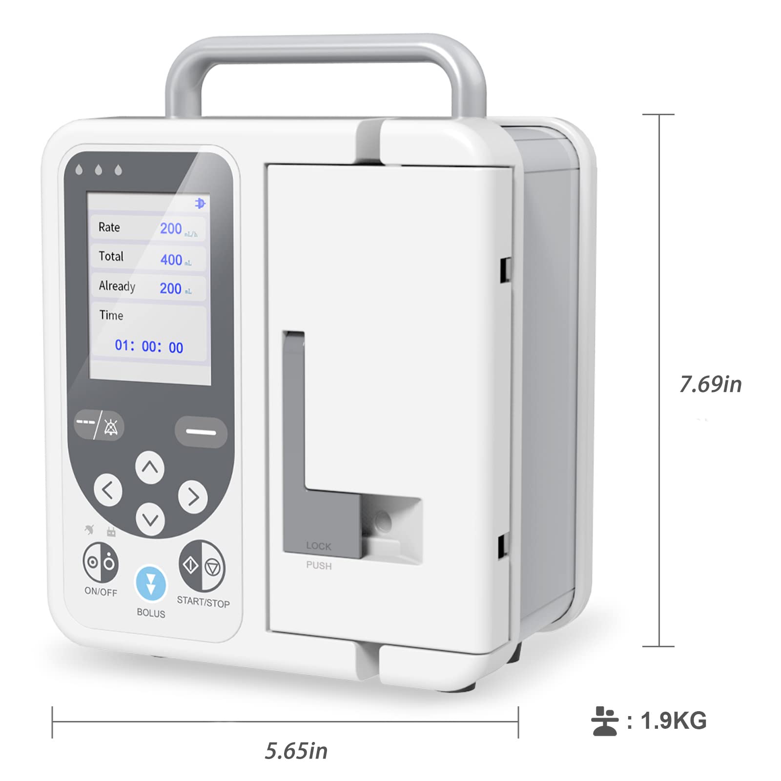 CONTEC Veterinary IV Infusion Pump - Portable LCD Digital Infusion Machine with High Precision Volumetric Control | Ideal for Small Animal Clinics, Emergency Care & Mobile Veterinary Services