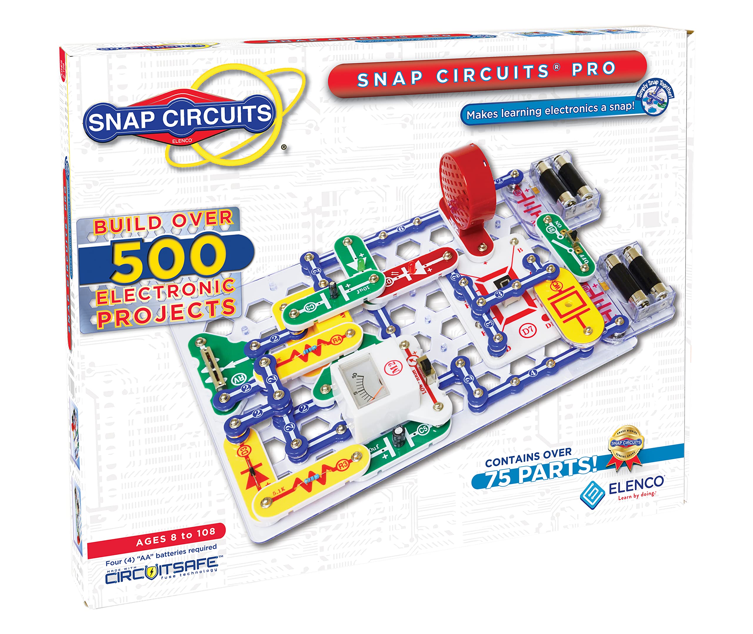 Snap Circuits Pro SC-500 Electronics Exploration Kit - 500+ STEM Projects with Color Manual & 73 Parts | Educational Science Toy for Kids Age 8+ | Perfect for Homeschooling & Classroom Learning