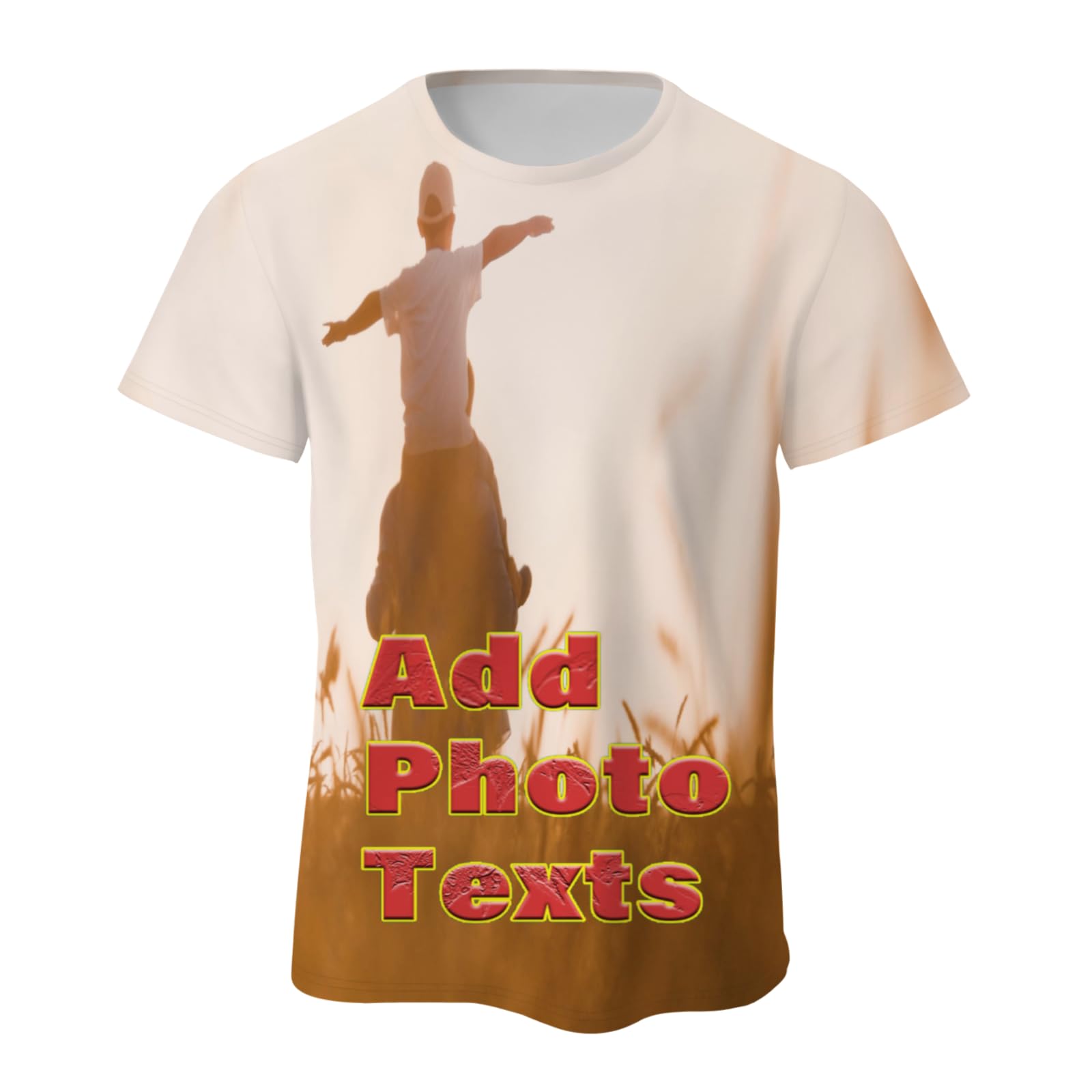 Custom Personalized Photo & Text All Over Printed T-Shirts for Men & Women | Summer Cool Graphic Tees for Casual Wear, Gifts & Events