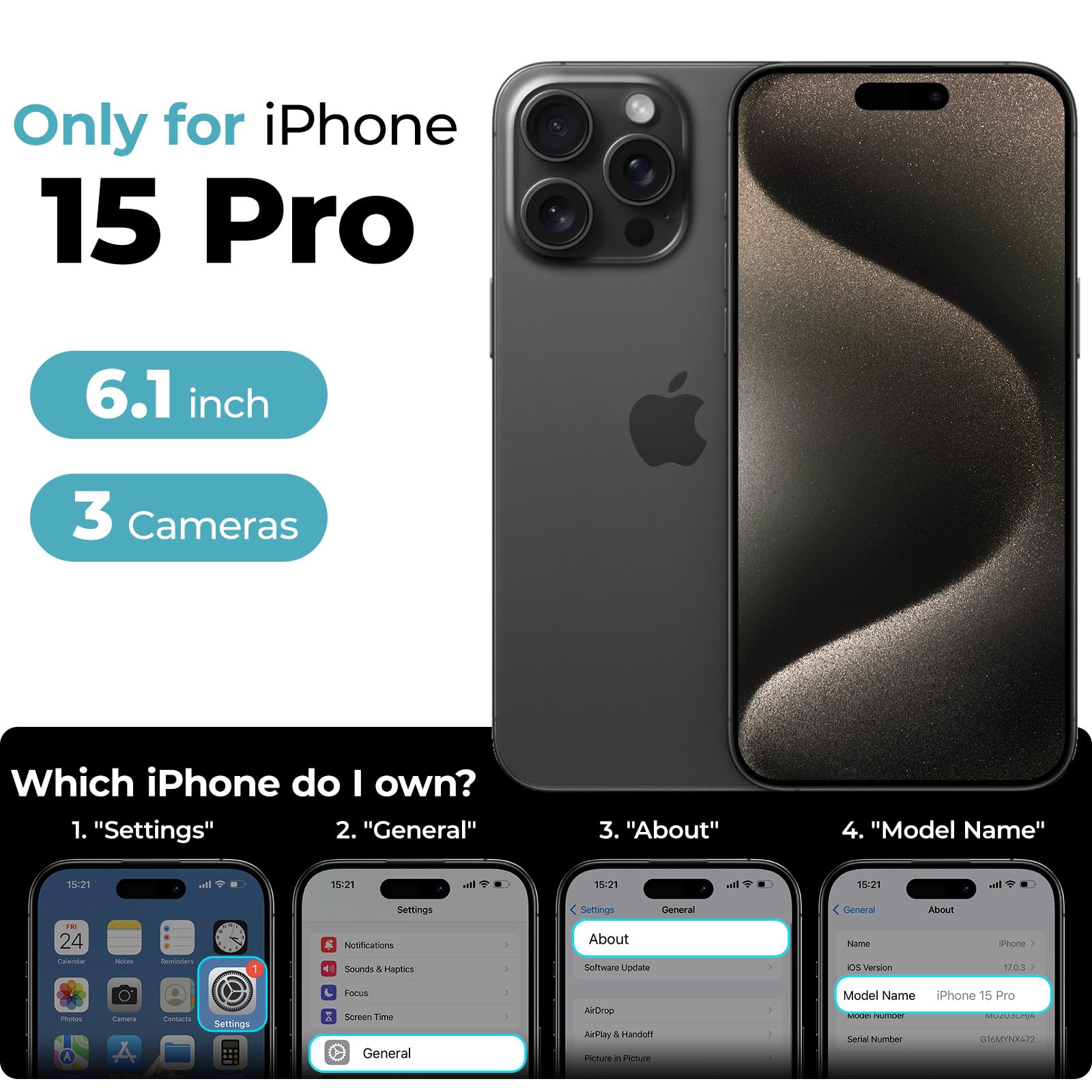BENKS iPhone 15 Pro Case with MagSafe - Military-Grade Shockproof Protective Cover for iPhone 15 Pro 6.1 inch, 600D Aramid Fiber Slim Phone Case (Black) - Perfect for Outdoor Adventures & Daily Protection
