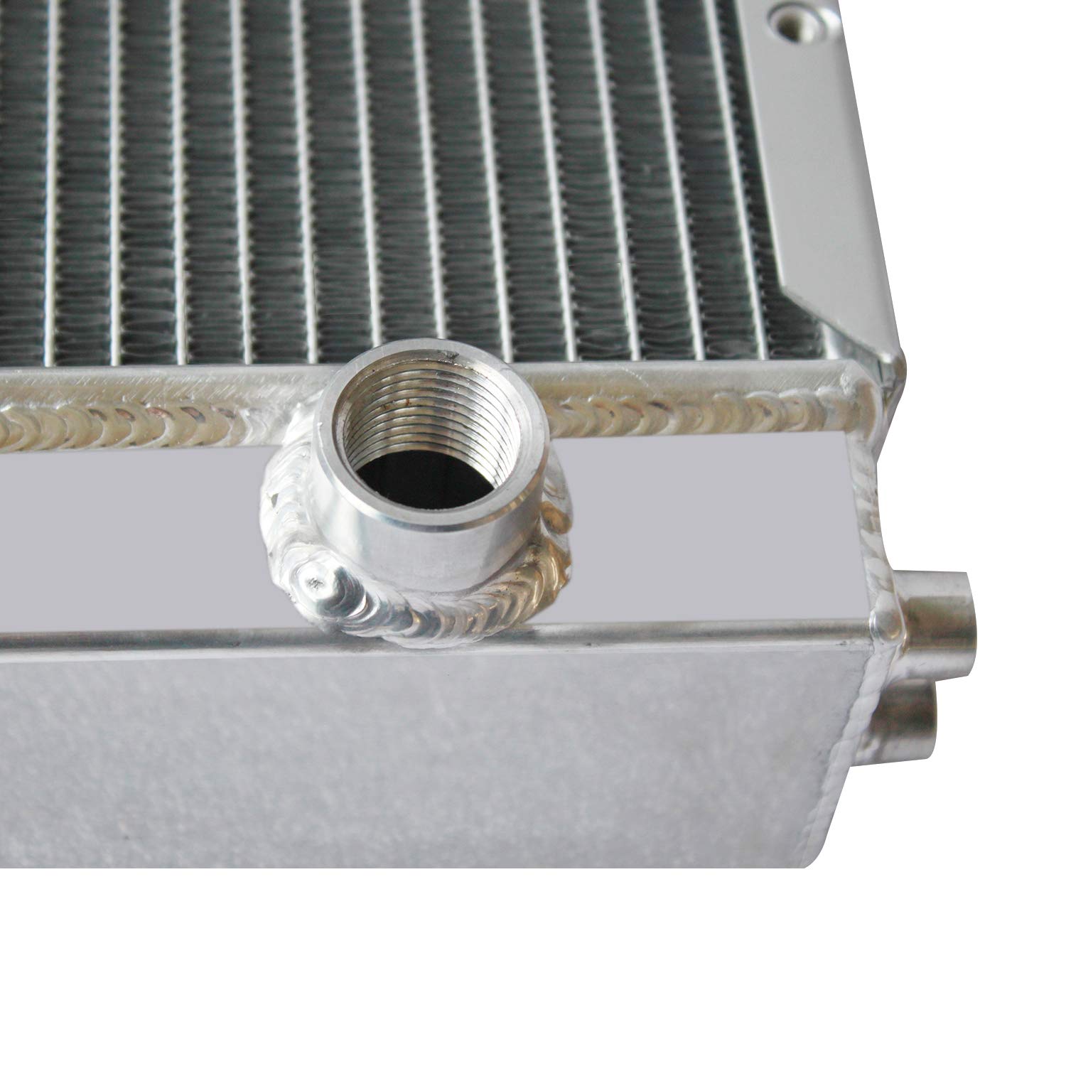 High-Performance Aluminum Radiator for Double Pass Dragster & Roadster - 3 Row Core Cooling with Electric Fan Shroud & Thermostat Kit - Perfect for Racing, Hot Rods & Performance Upgrades