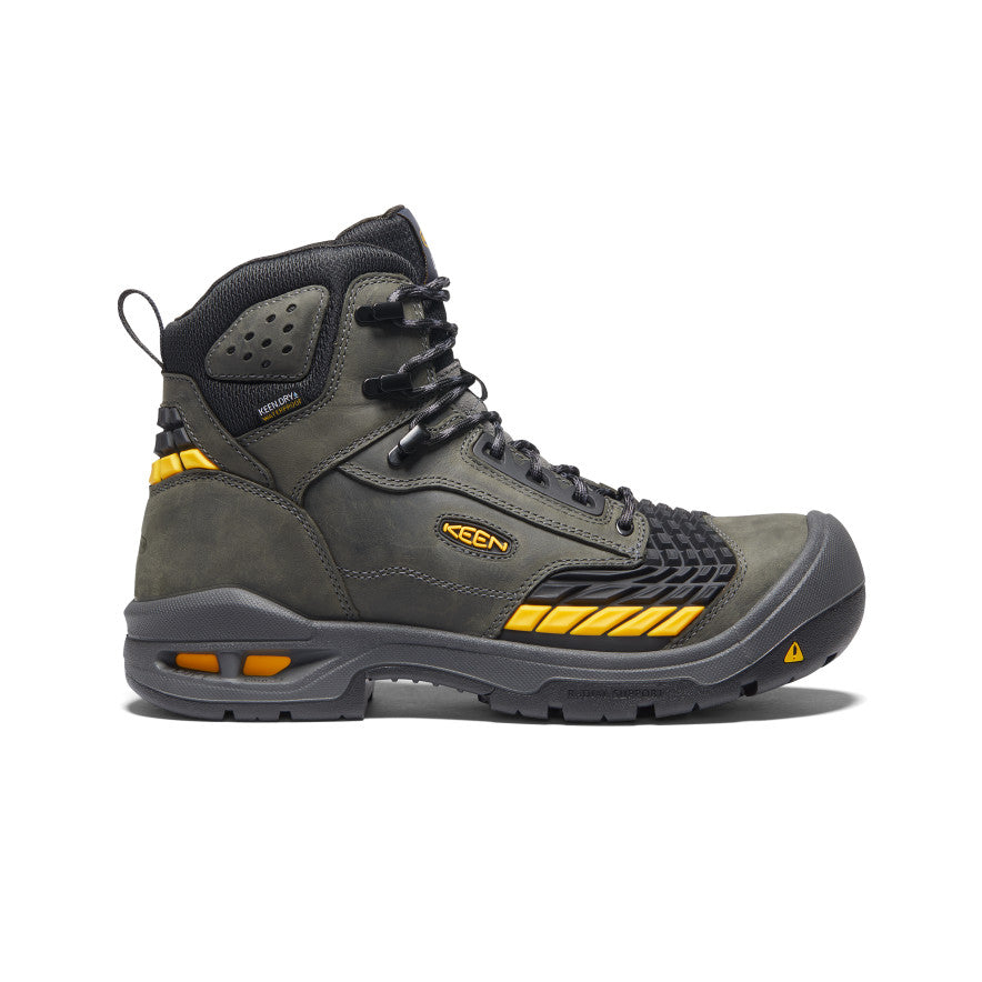 Men's Troy 6 Waterproof Work Boots with Carbon Toe - Slip Resistant Safety Shoes for Construction & Outdoor Work | Magnet/Black