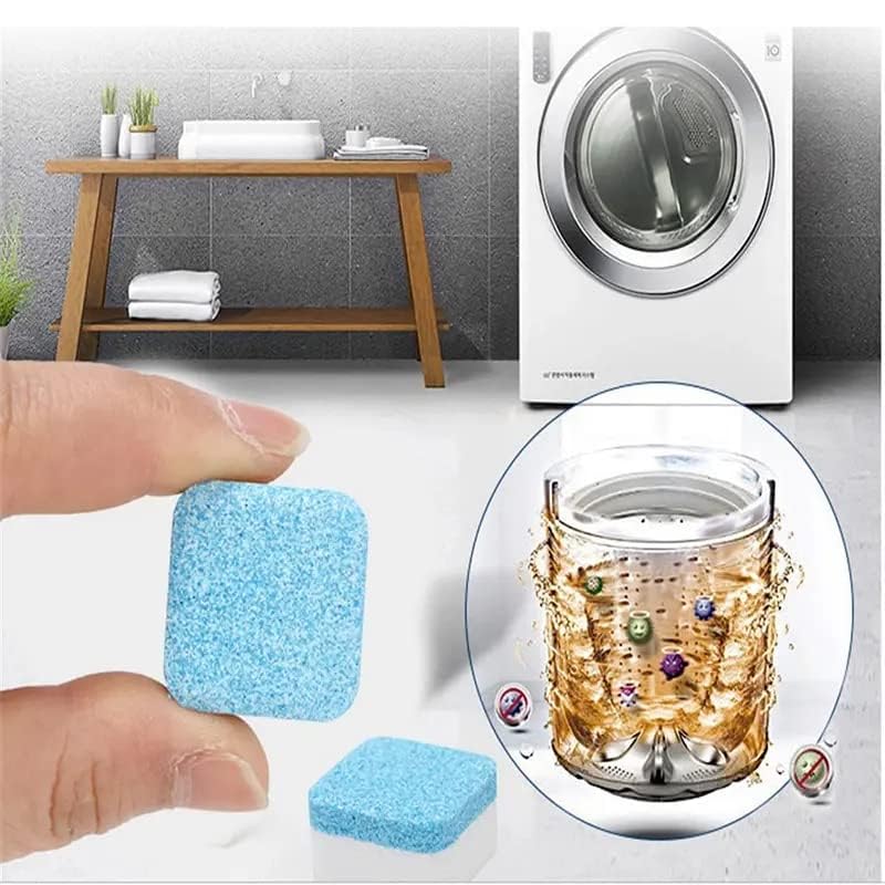 DOEASY Washing Machine Cleaner Tablets - 12 Pack | Deep Cleaning Descaler Powder for Top Load & Front Load Washers | Removes Stains from Drum & Tub | Perfect for Fully Automatic Machines | Use Monthly for Fresh, Odor-Free Laundry