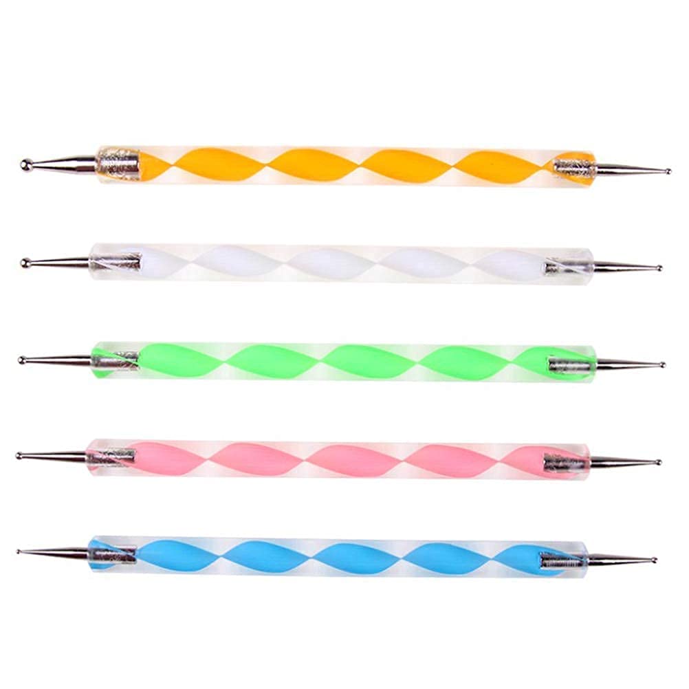 ZAUKY 5Pcs Nail Dotting Tools - Mandala & Marbleizing Kit for Nail Art & Dot Painting (Multicolor) - Perfect for Salon & DIY Nail Designs