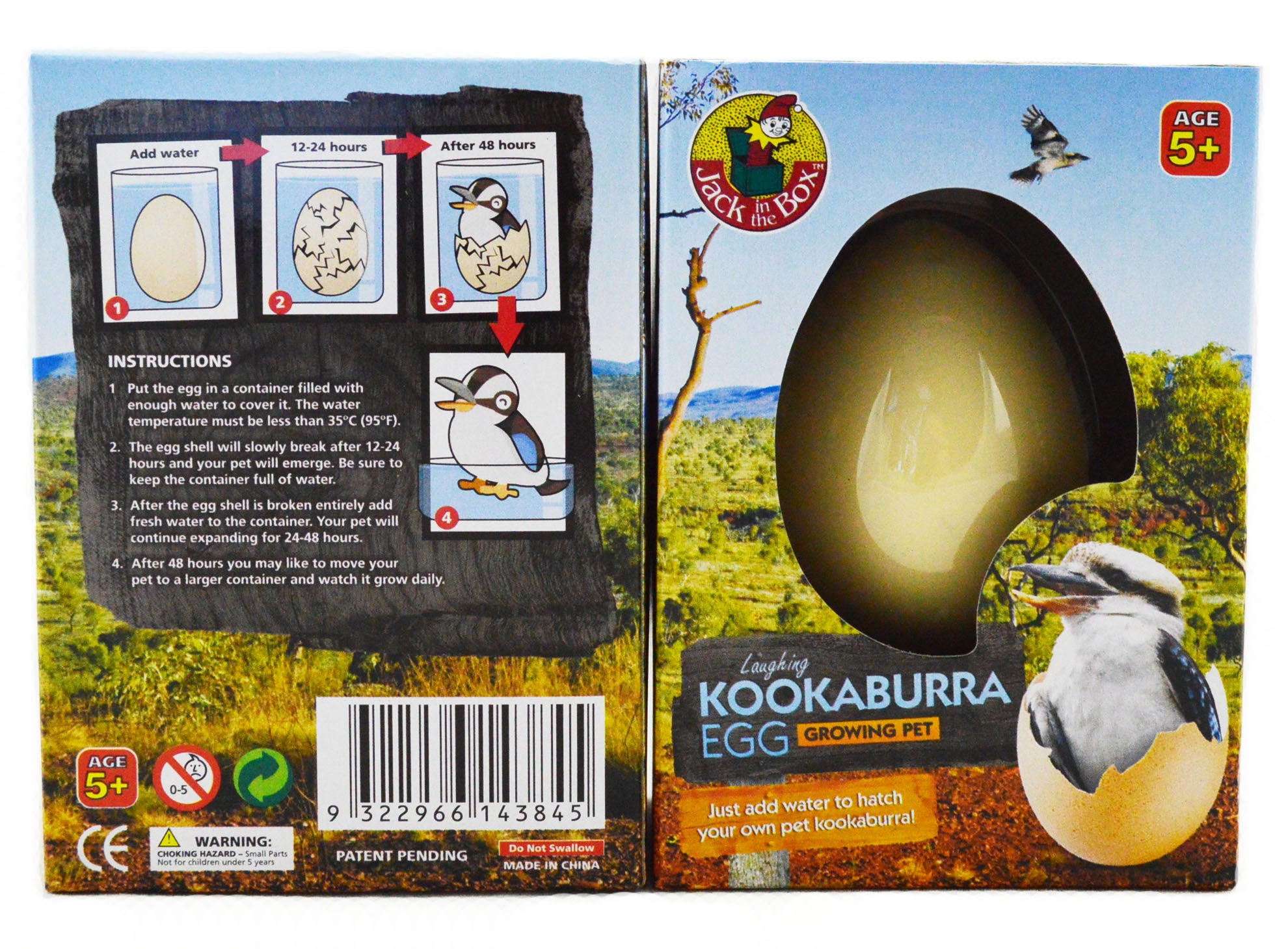 5.5cm Realistic Growing Pet Kookaburra Egg Toy - Fun Educational Science Experiment for Kids, Perfect for Easter Gifts & Bird Lover Collections