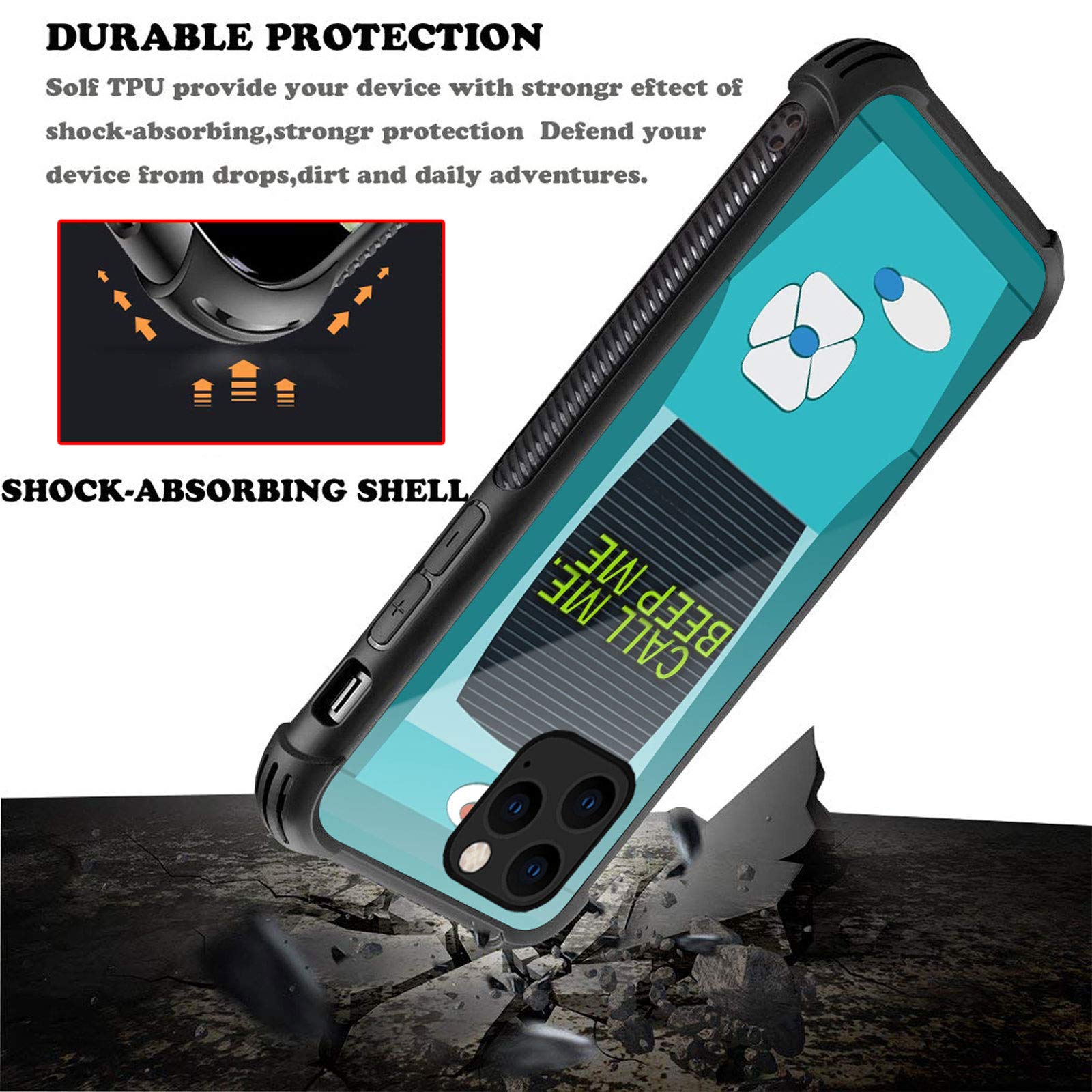 Shockproof iPhone 12 Pro Max Case with Blue Game Console Graphic - Anti-Scratch Hard PC Back Cover for Girls & Boys - Perfect for Gaming, School & Everyday Protection
