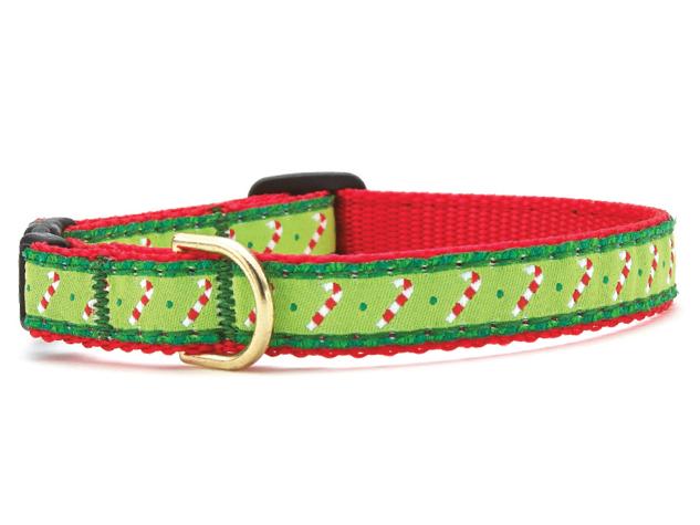 Festive Candy Cane Striped Dog Collar - Adjustable Holiday Pet Collar for Christmas, Halloween & Parties - Perfect for Small, Medium & Large Dogs