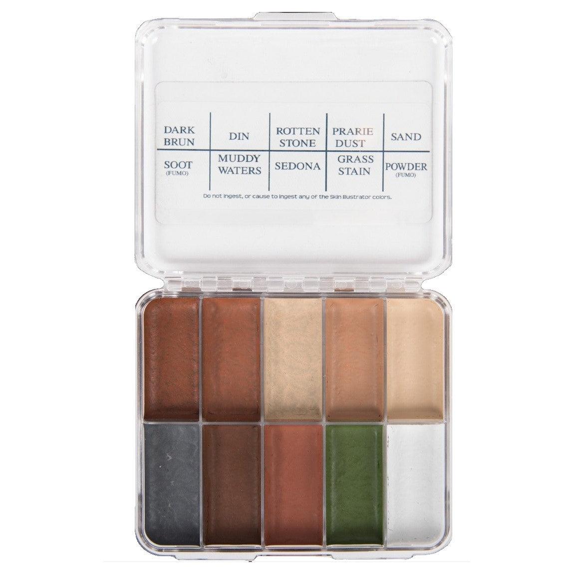 Skin Illustrator On Set Grunge Palette - Professional FX Makeup Palette for Halloween, Cosplay & Special Effects - Perfect for Theater, Film & SFX Artists