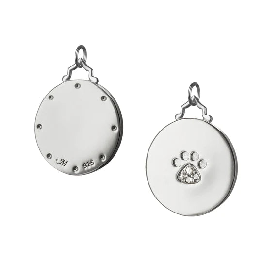 Exquisite Sapphire Paw Print Charm Pendant - Perfect for Pet Lovers & Jewelry Gifts | Ideal for Necklaces, Bracelets & Keepsakes