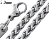 5MM Stainless Steel Spiga Chain Necklace for Women - Durable & Hypoallergenic Jewelry Gift for Birthday, Anniversary & Everyday Wear