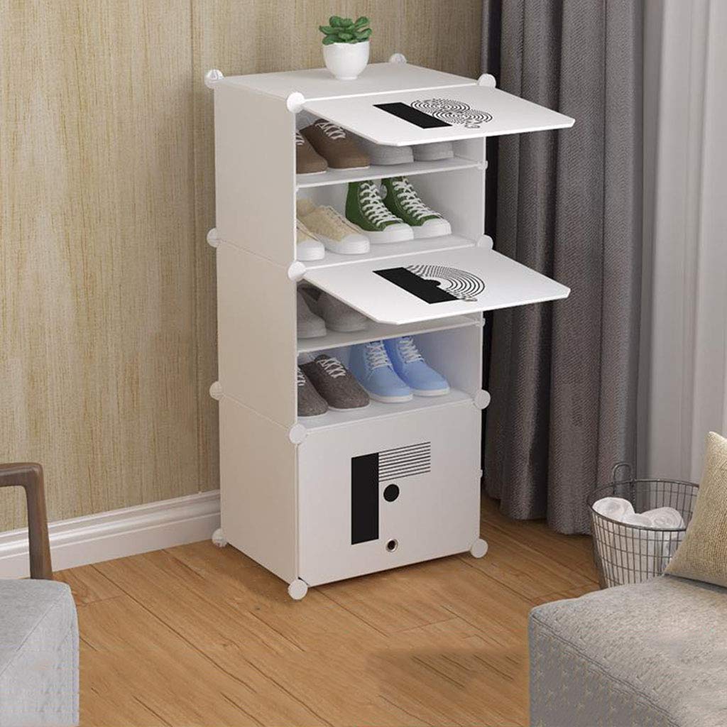 Plastic Shoe Rack Organizer - 5-Tier Storage Cabinet for Entryway, DIY Assembly Lightweight Space-Saving Shoe Shelf (White) | Perfect for Closet, Bedroom & Mudroom Organization