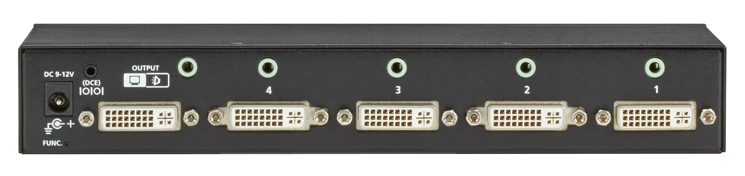 4x1 DVI Switch with Audio - Black Box for Multi-Monitor Setup | Perfect for Home Office, Gaming & Conference Rooms