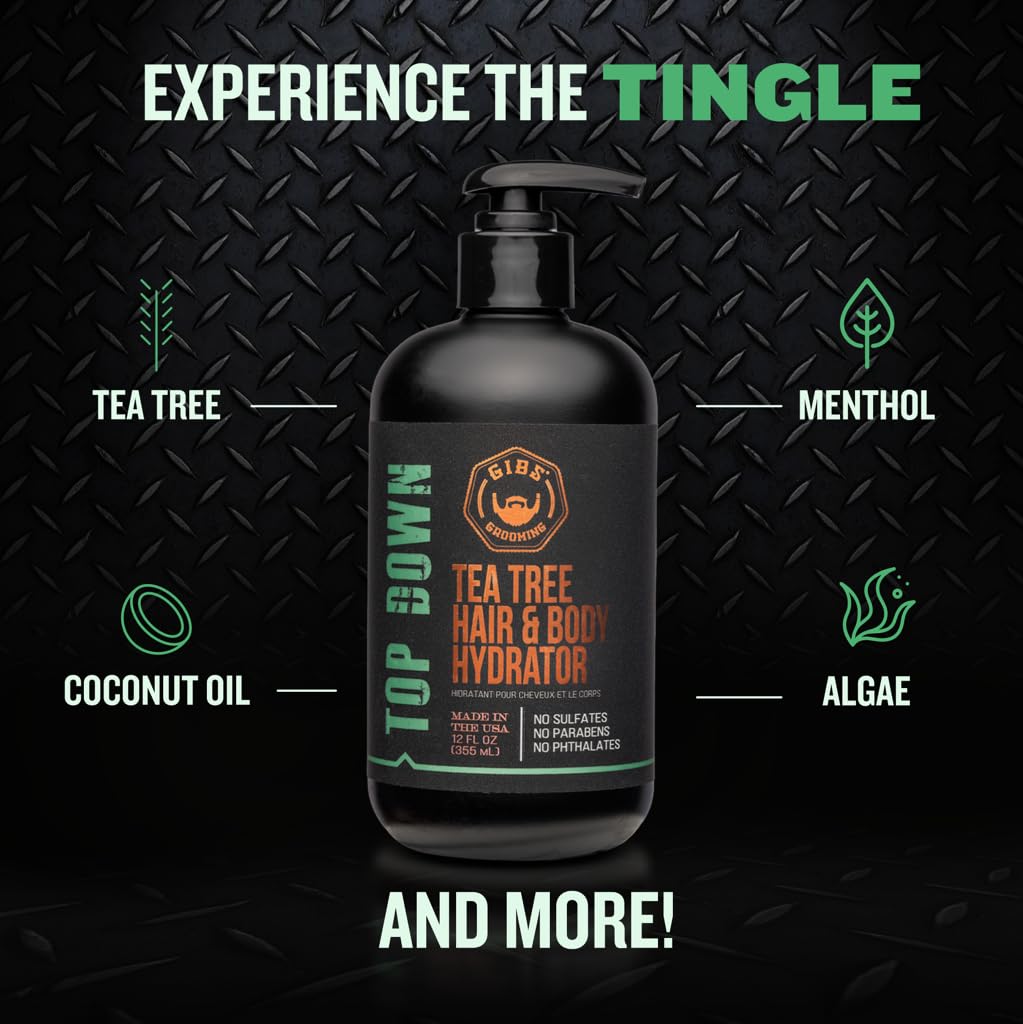 GIBS Top Down Hair and Body Hydrator - Moisturizing Leave-In Conditioner for Dry Hair & Skin | Perfect for Post-Shower Hydration, Daily Hair Care & Body Moisturizing