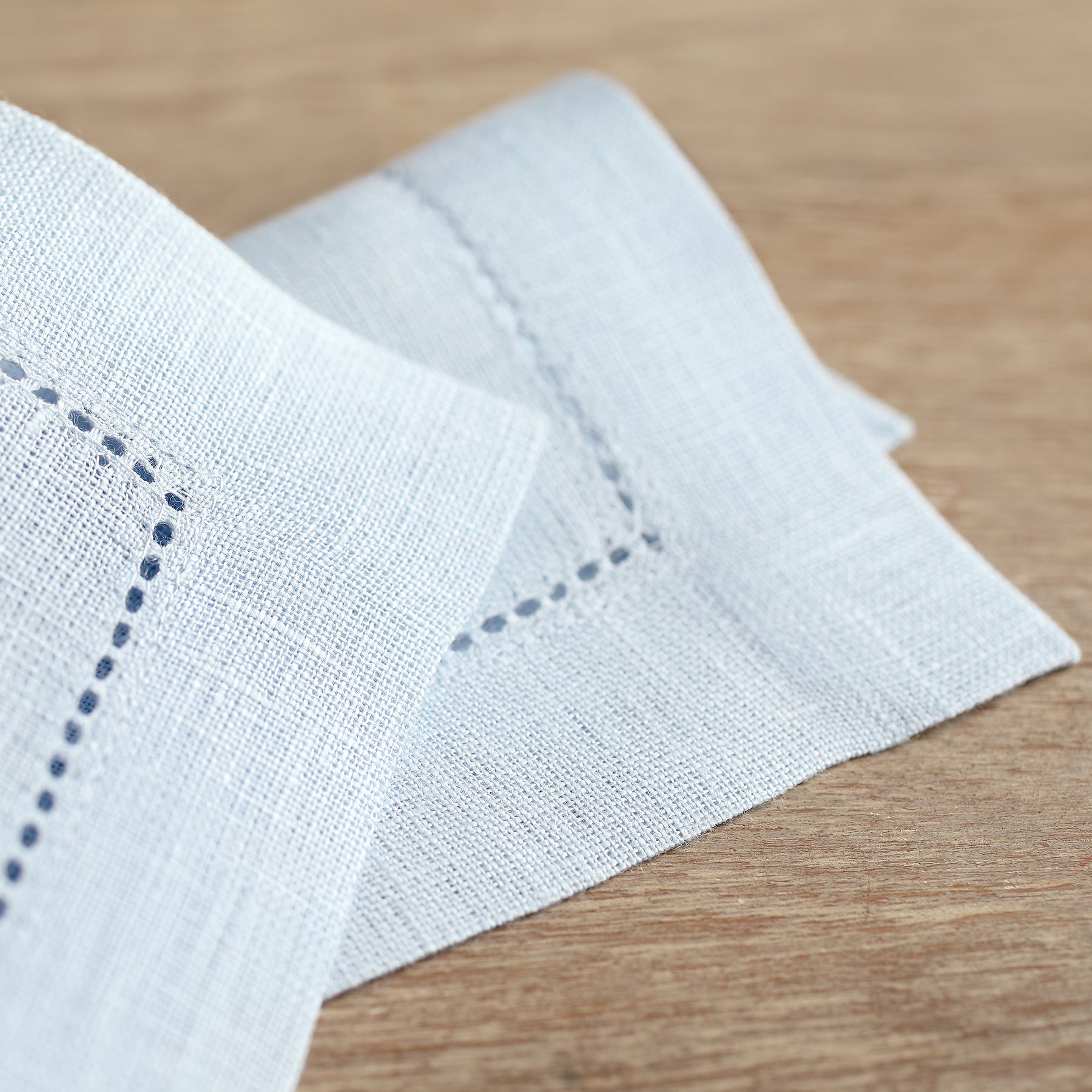 Premium Classic Hemstitch Cocktail Napkins - Set of 12 White Linen Napkins for Parties, Weddings & Formal Dining - Elegant Drink Coasters for Home Bar & Dinner Table Decor