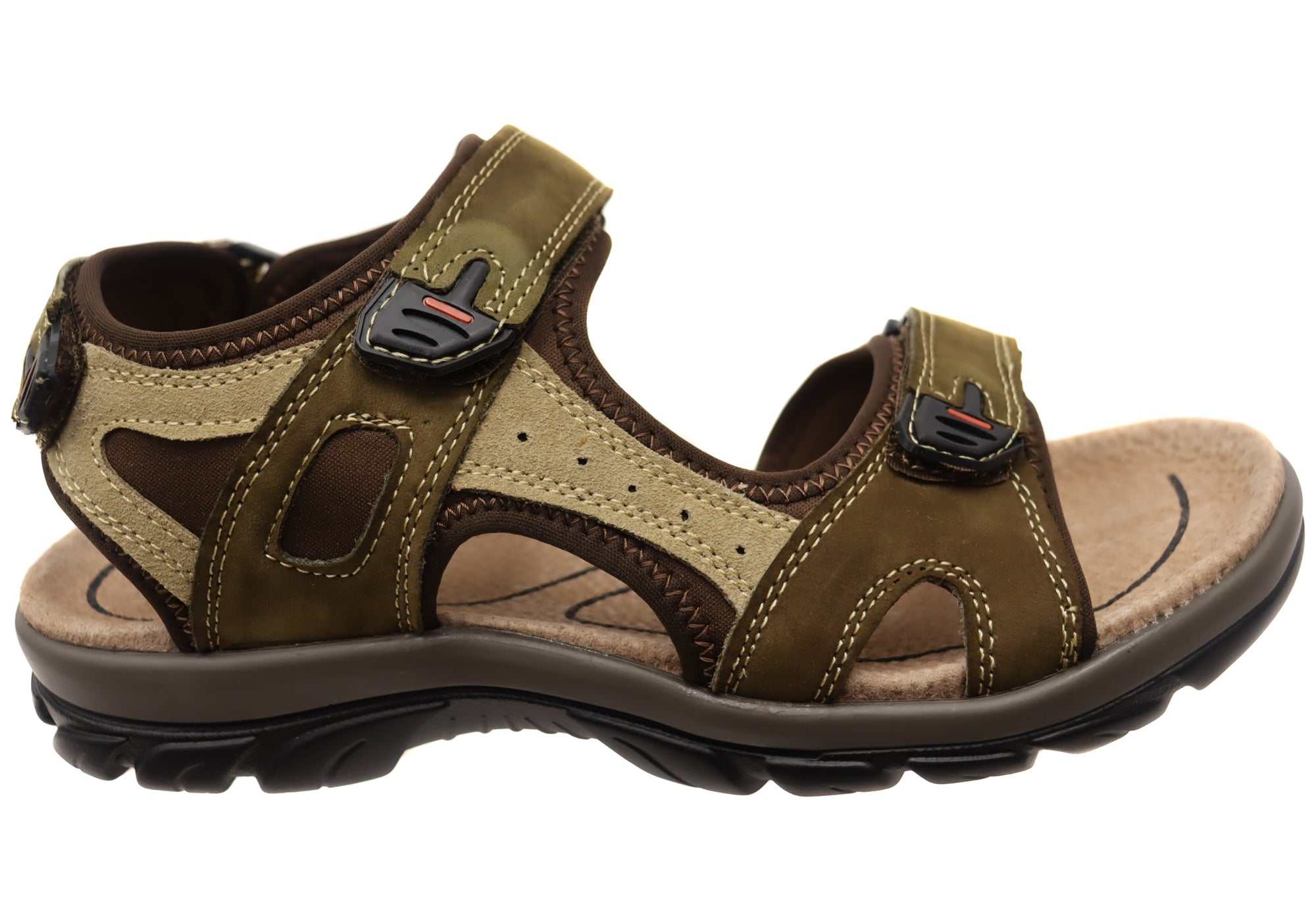 Natural Comfort Clift Men's Leather Adjustable Strap Sandals - Breathable Summer Casual Shoes for Beach, Walking & Outdoor Activities