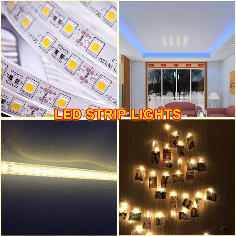 Double Sided Tape Heavy Duty - Strong Mounting Adhesive Waterproof Foam Tape for LED Strip Lights, Home & Office Decor (0.39